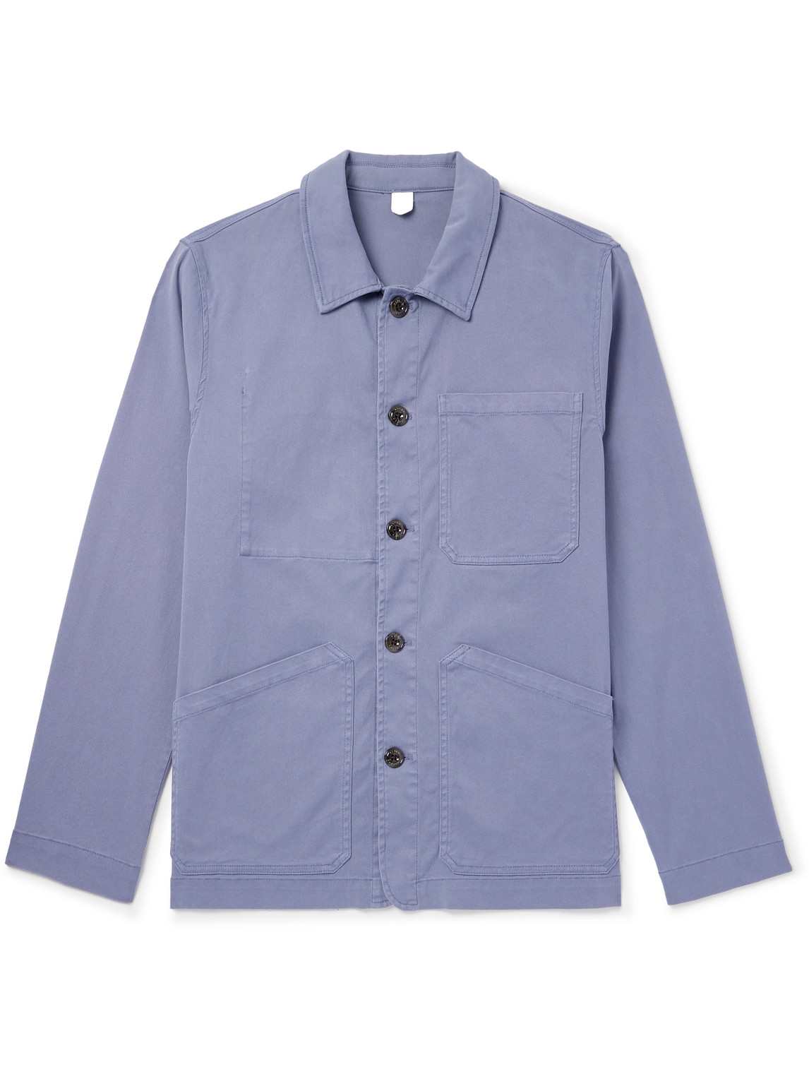 Altea Stretch-lyocell And Cotton Blend Denim Overshirt In Blue