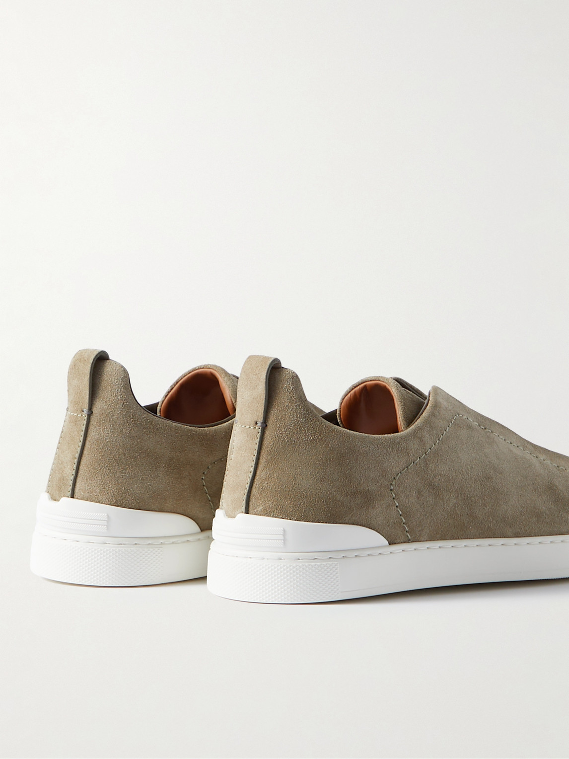 Shop Zegna Triple Stitch™ Suede Slip-on Sneakers In Brown