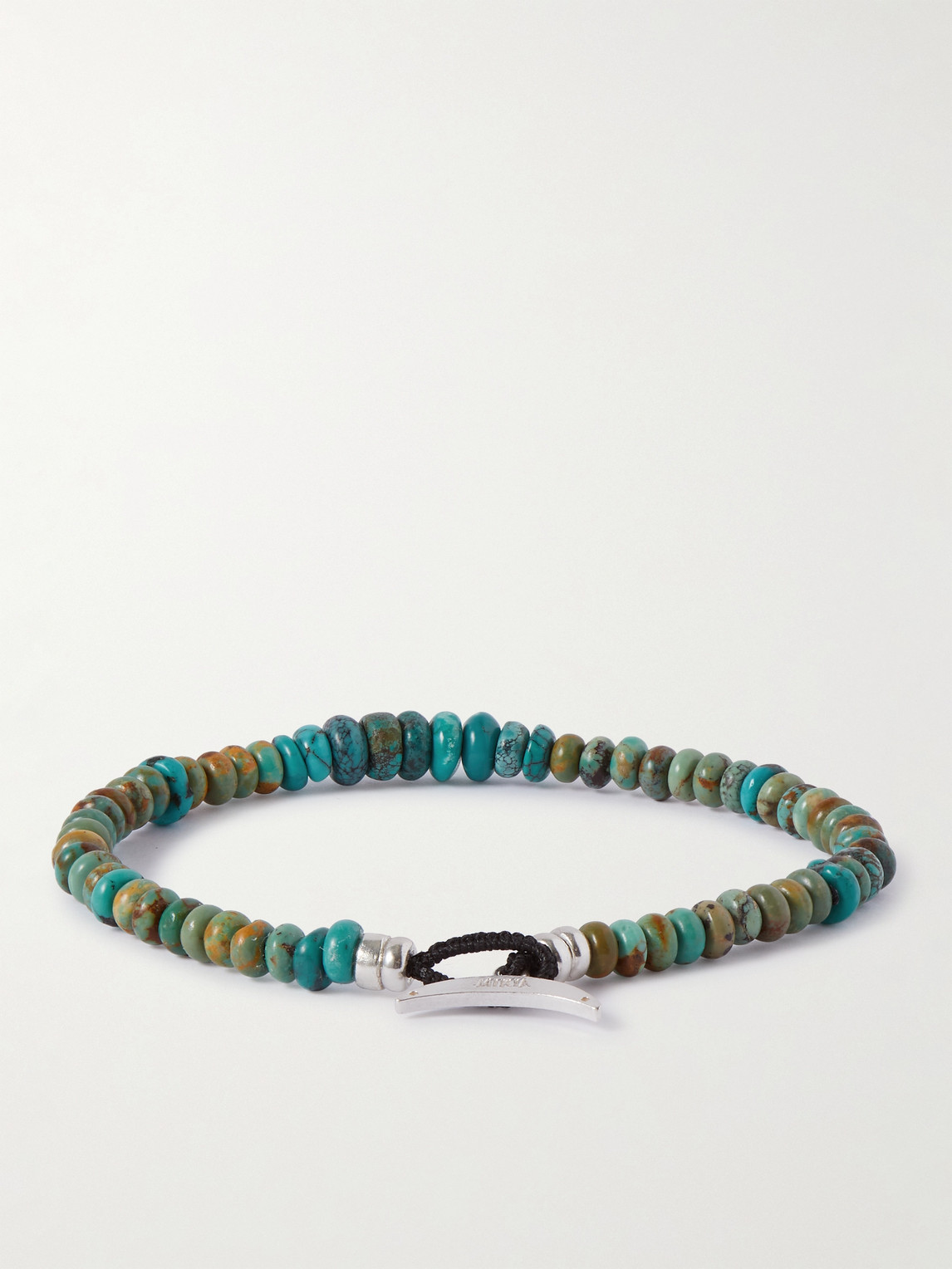 Shop Mikia Silver Turquoise Beaded Bracelet In Blue
