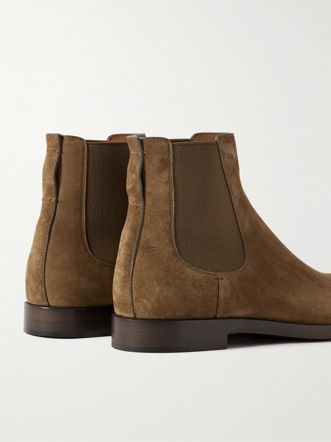 Shop Zegna Torino Suede Chelsea Boots In Brown