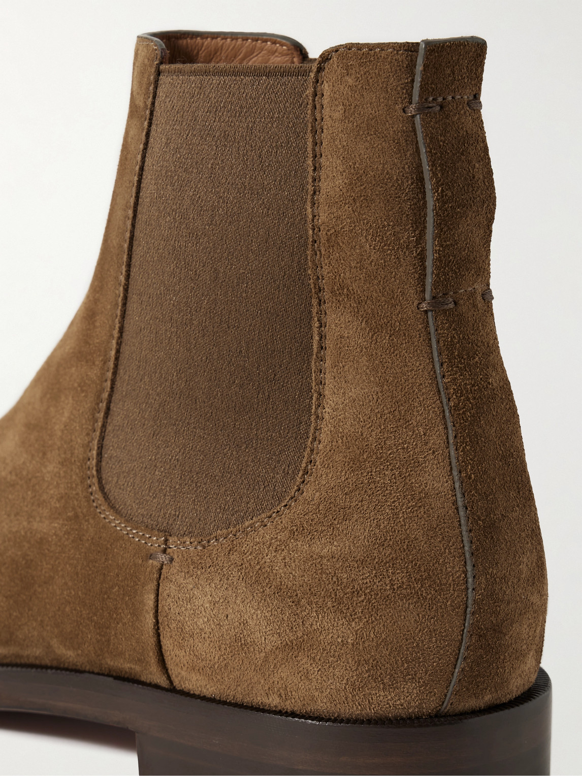 Shop Zegna Torino Suede Chelsea Boots In Brown