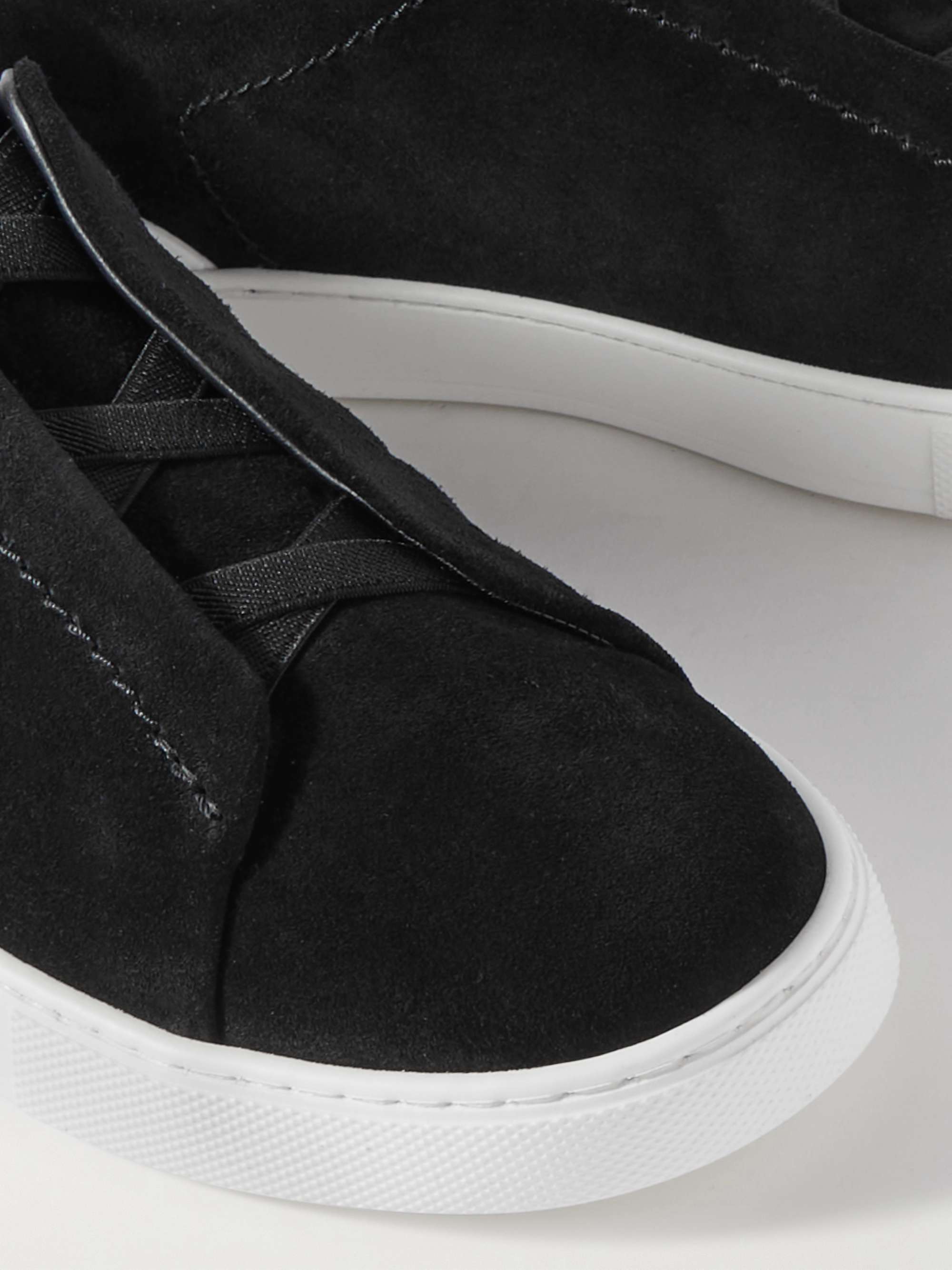 ZEGNA Triple Stitch Suede Sneakers