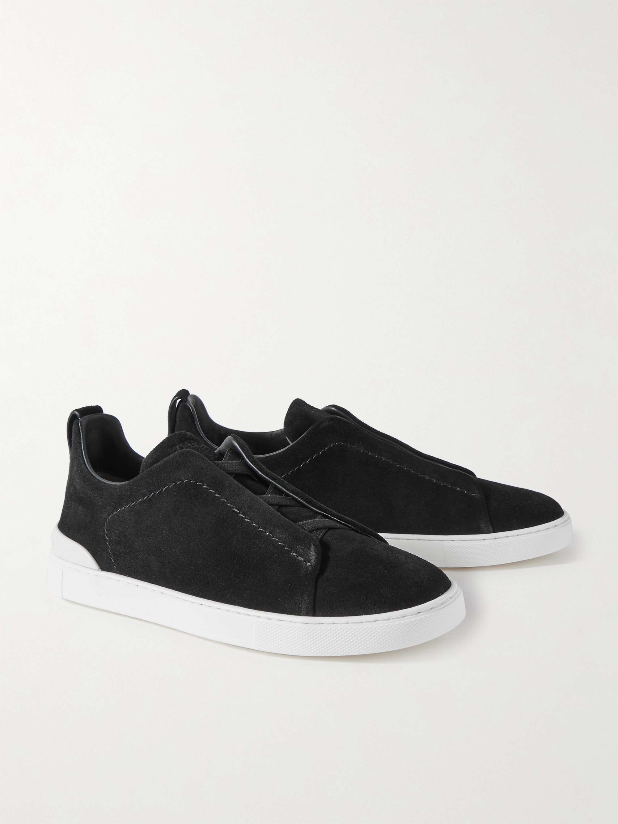 ZEGNA Triple Stitch Suede Sneakers