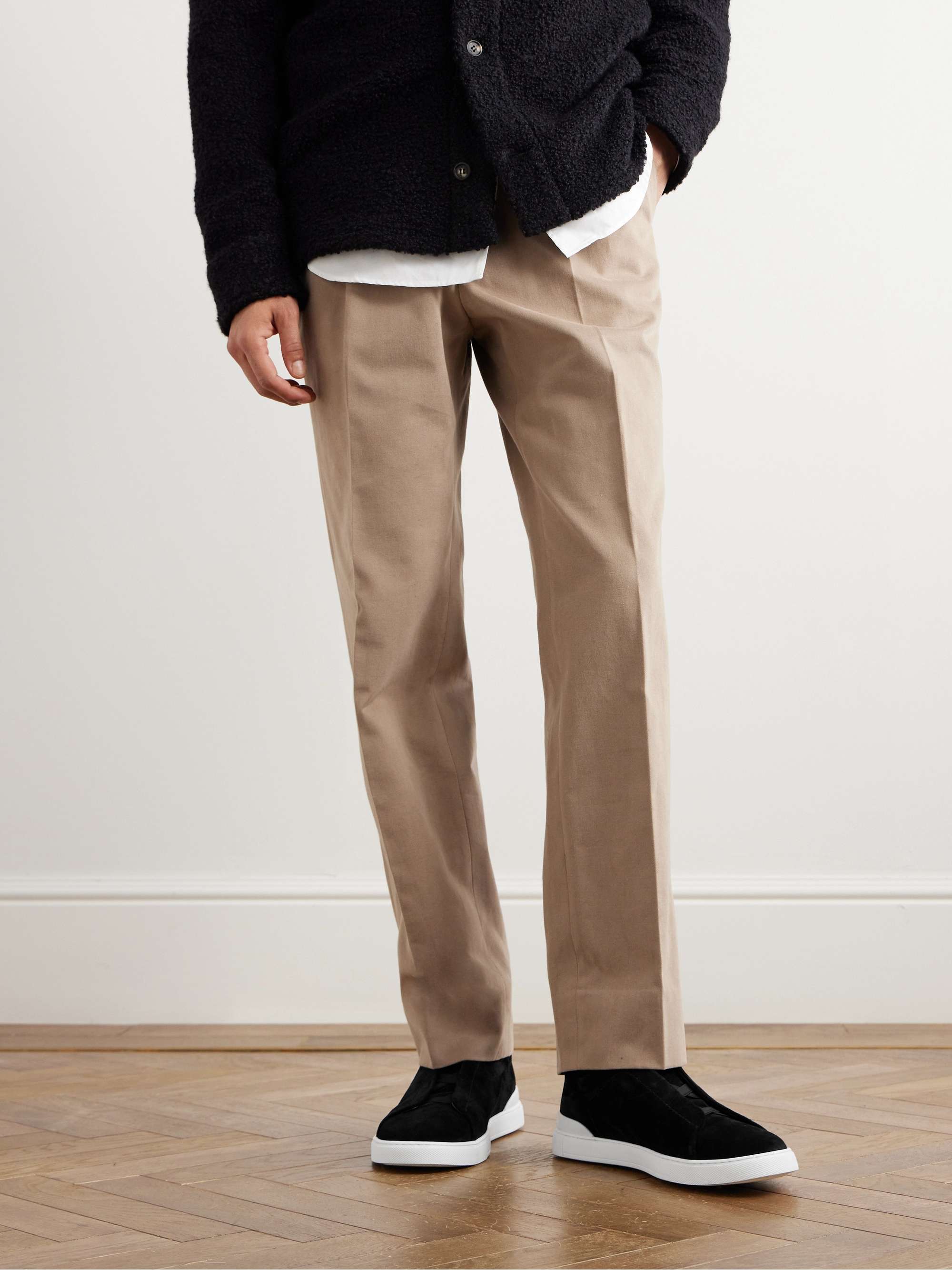 ZEGNA Triple Stitch Suede Sneakers