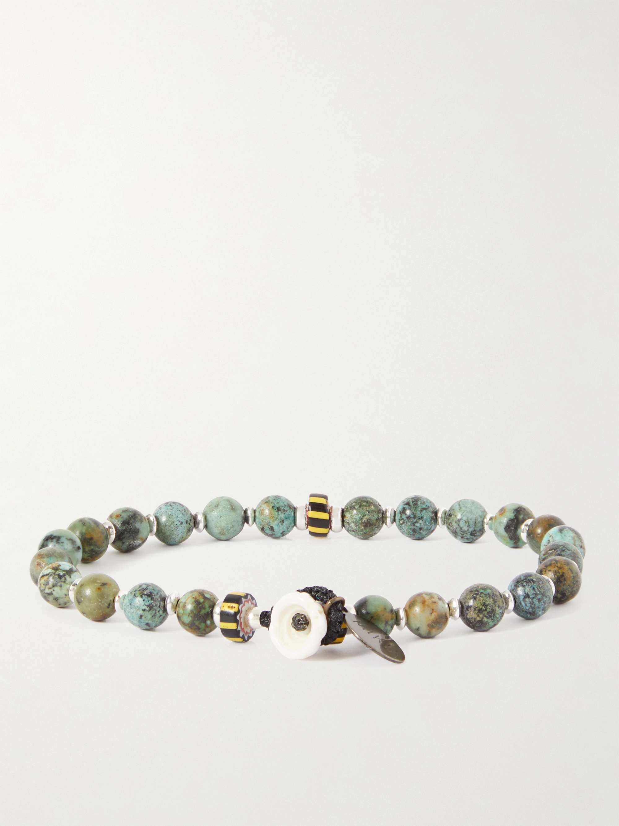 MIKIA Silver, Howlite and Shell Beaded Bracelet