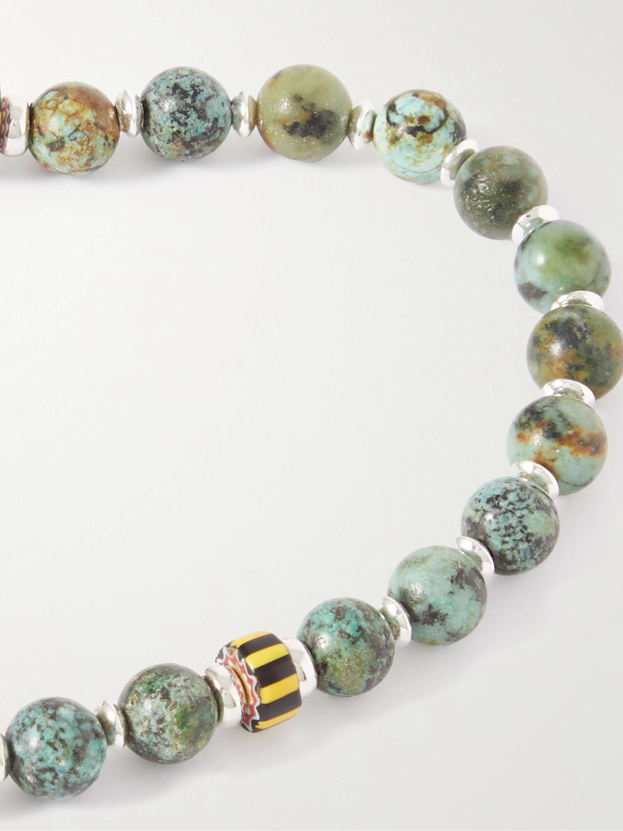 MIKIA Silver, Howlite and Shell Beaded Bracelet