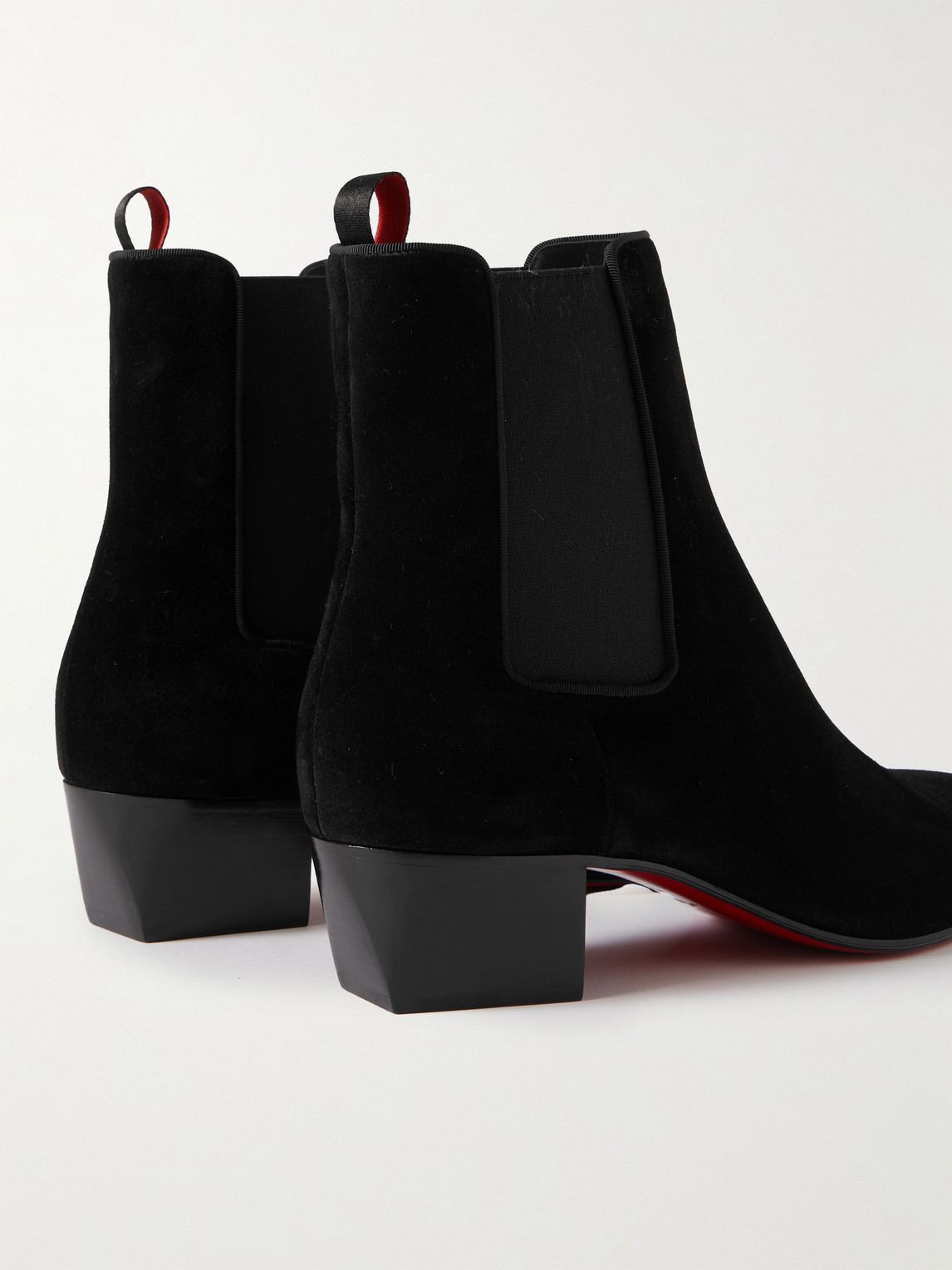 Shop Christian Louboutin Rosalio Suede Chelsea Boots In Black