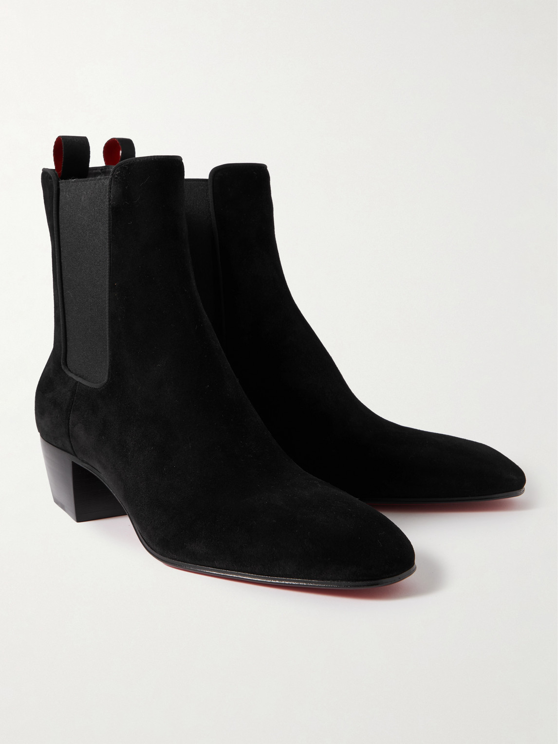 Shop Christian Louboutin Rosalio Suede Chelsea Boots In Black