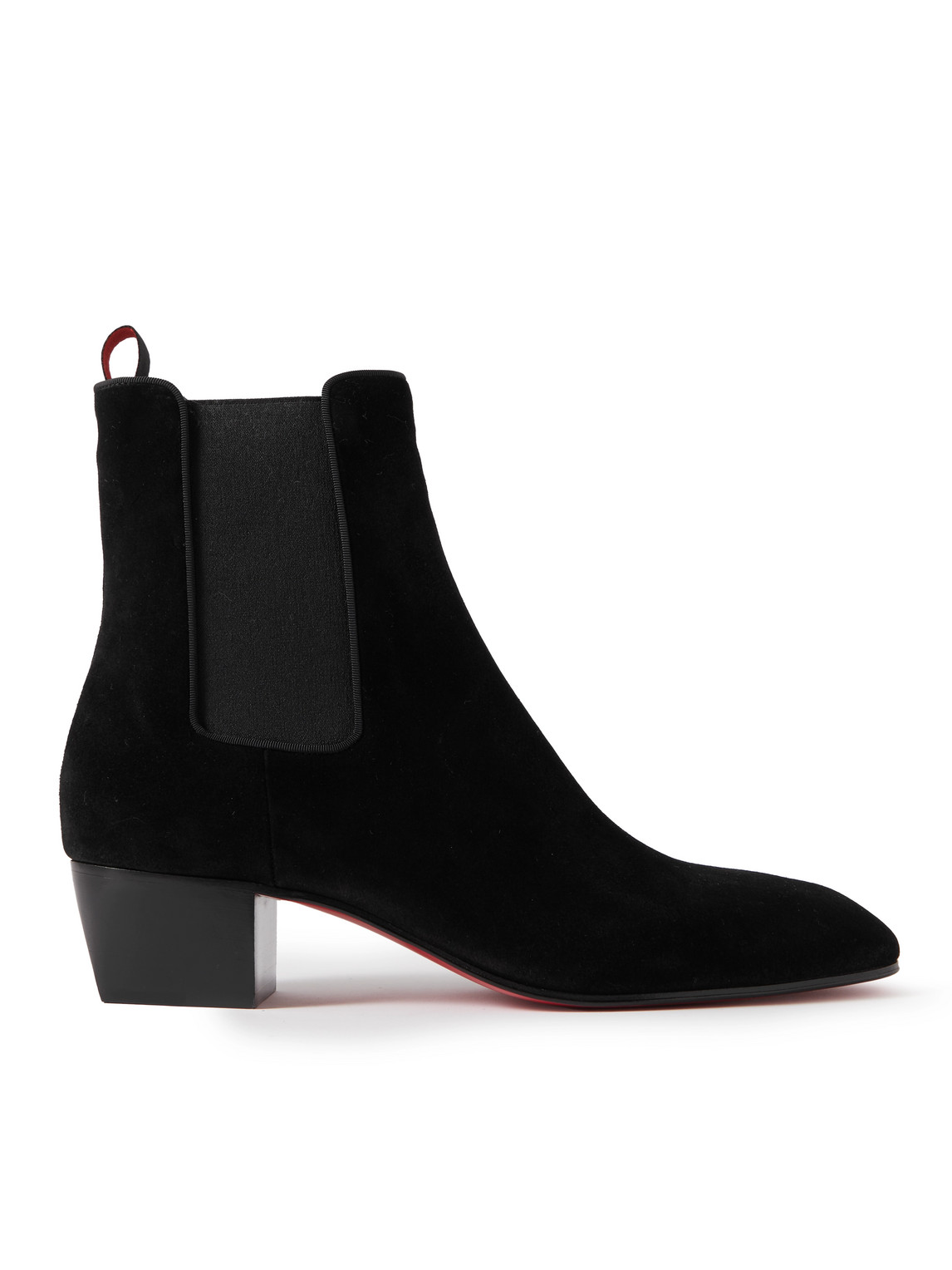Shop Christian Louboutin Rosalio Suede Chelsea Boots In Black