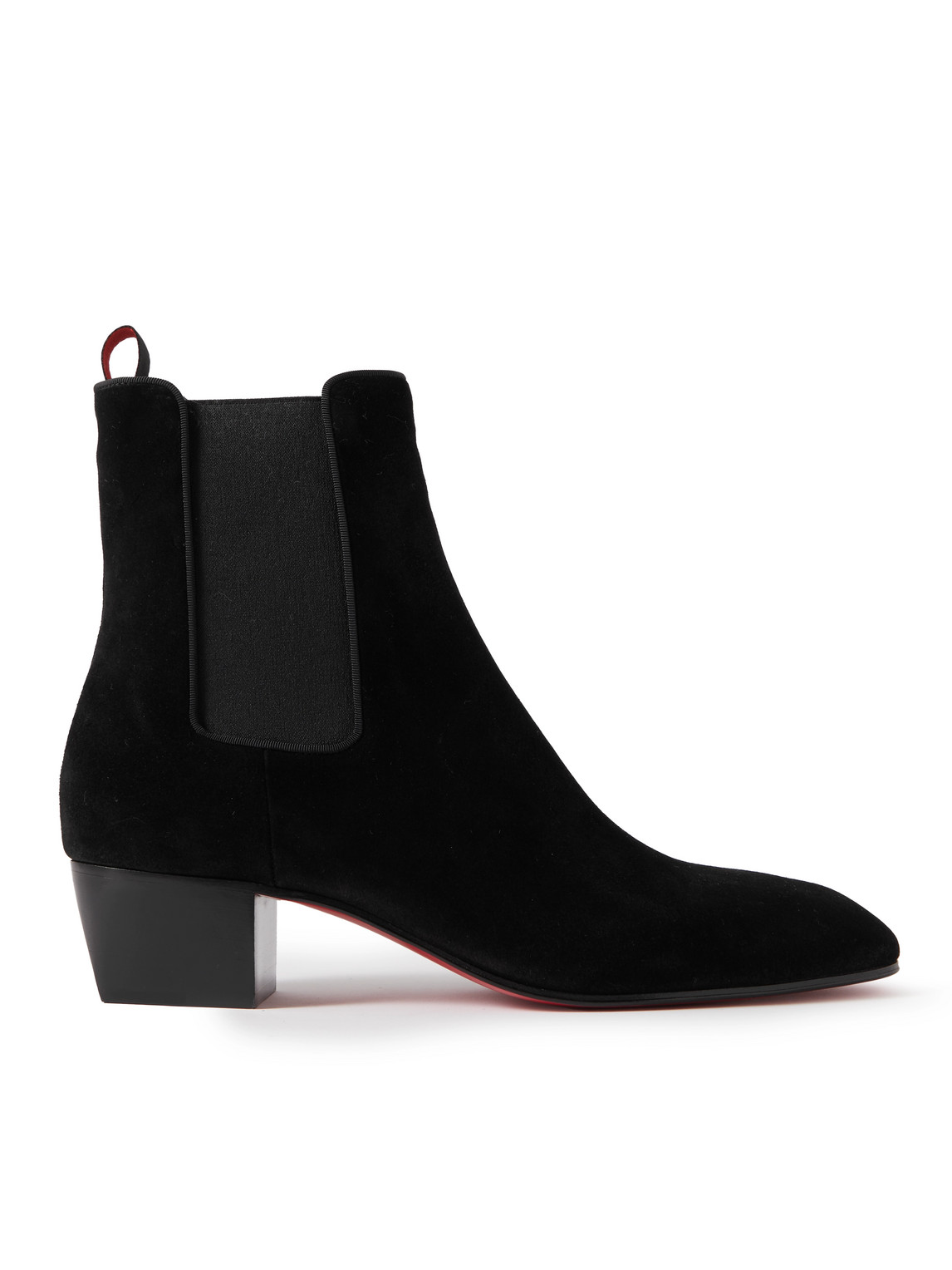 Christian Louboutin Suede Rosalio Ankle Boots 40 In Black