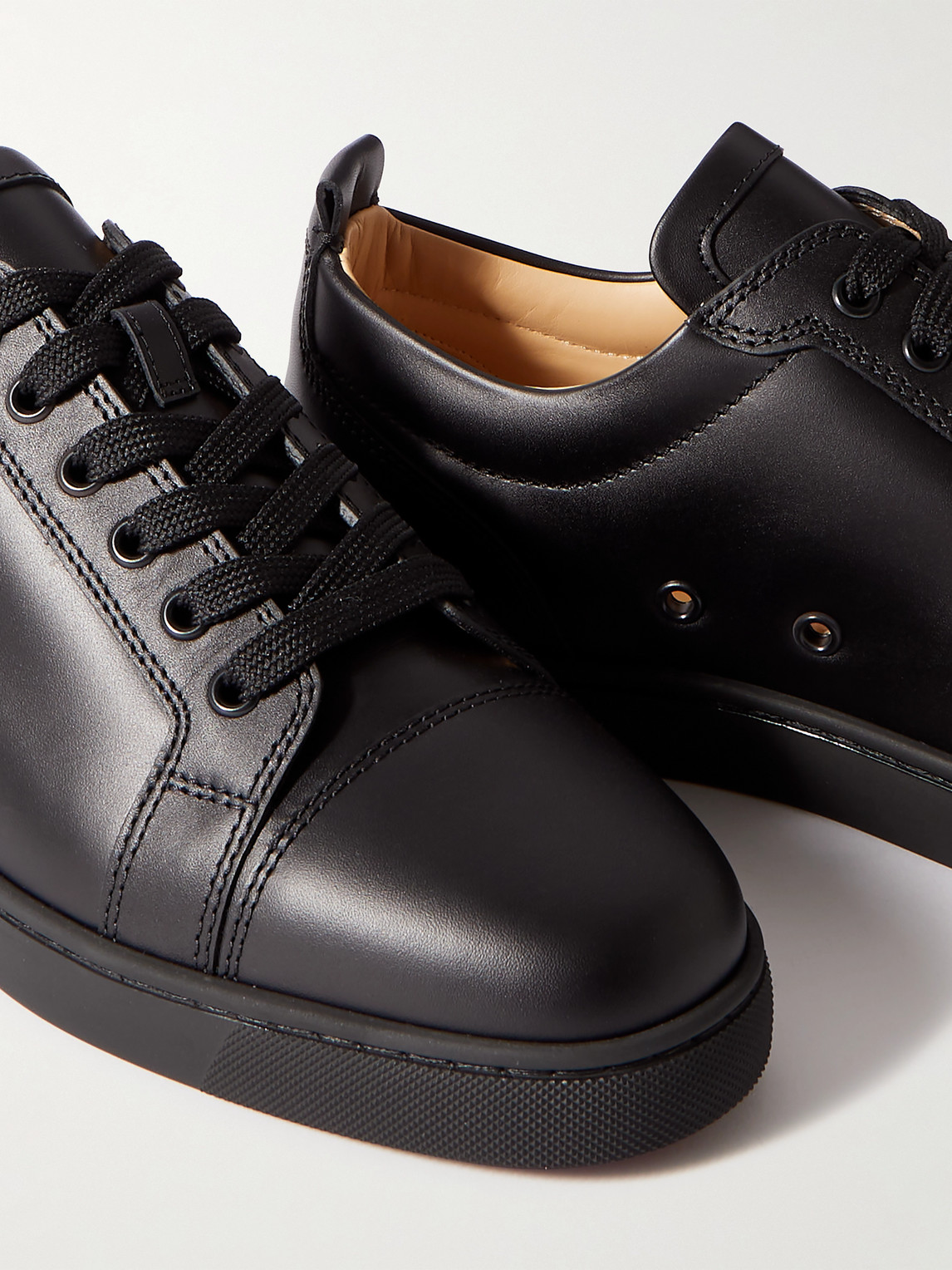 Christian Louboutin Louis Junior Suede And Leather-trimmed Ripstop Sneakers In Black
