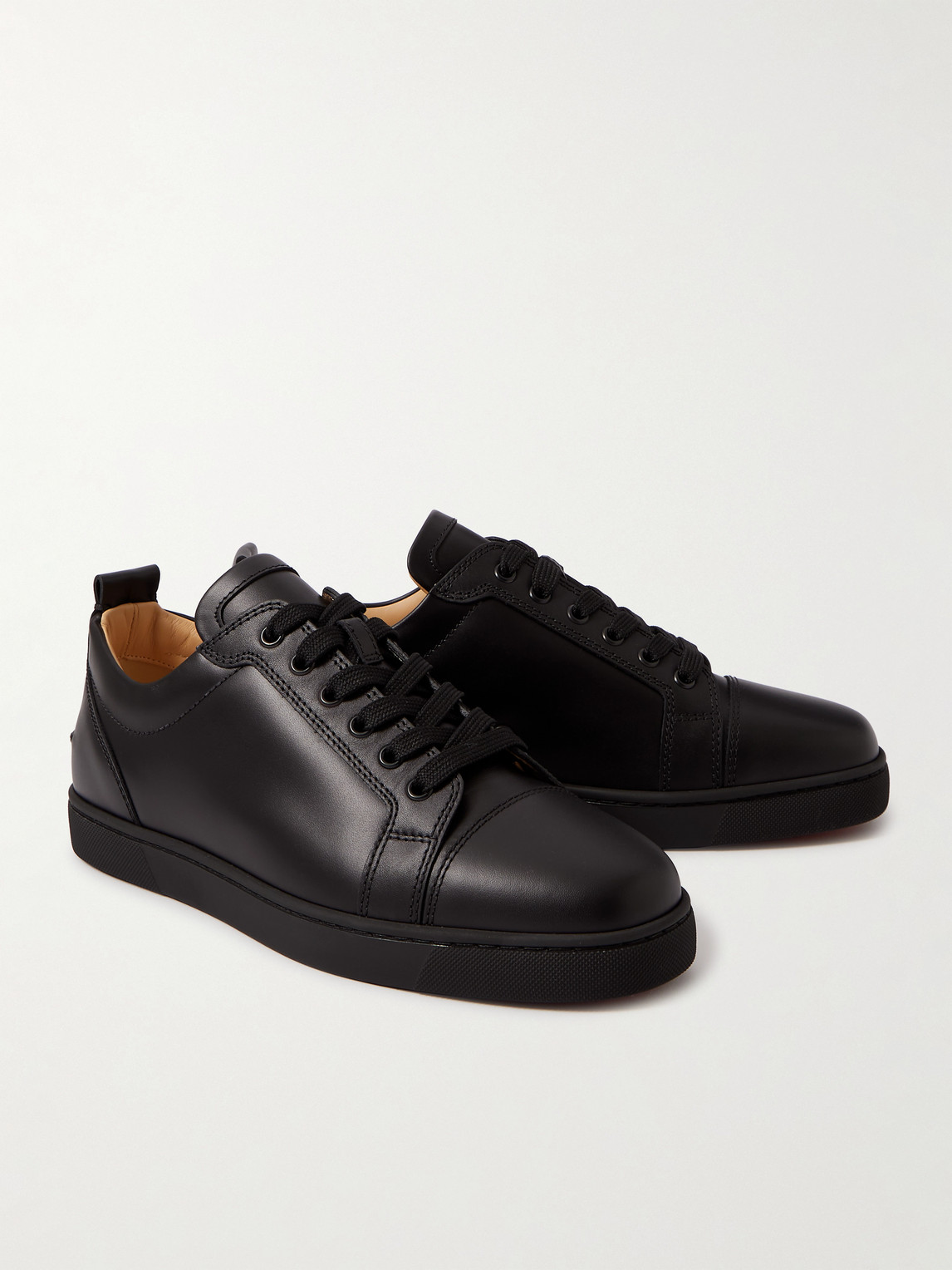 Shop Christian Louboutin Louis Junior Leather Sneakers In Black
