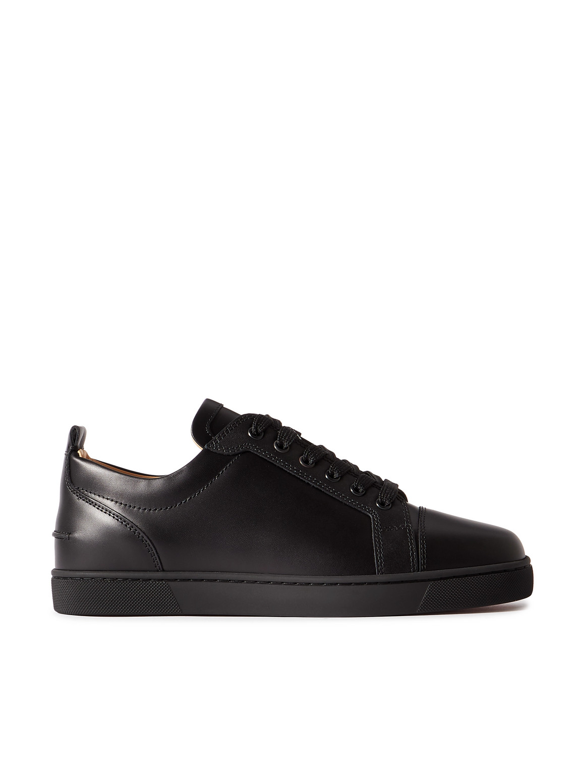 Shop Christian Louboutin Louis Junior Leather Sneakers In Black