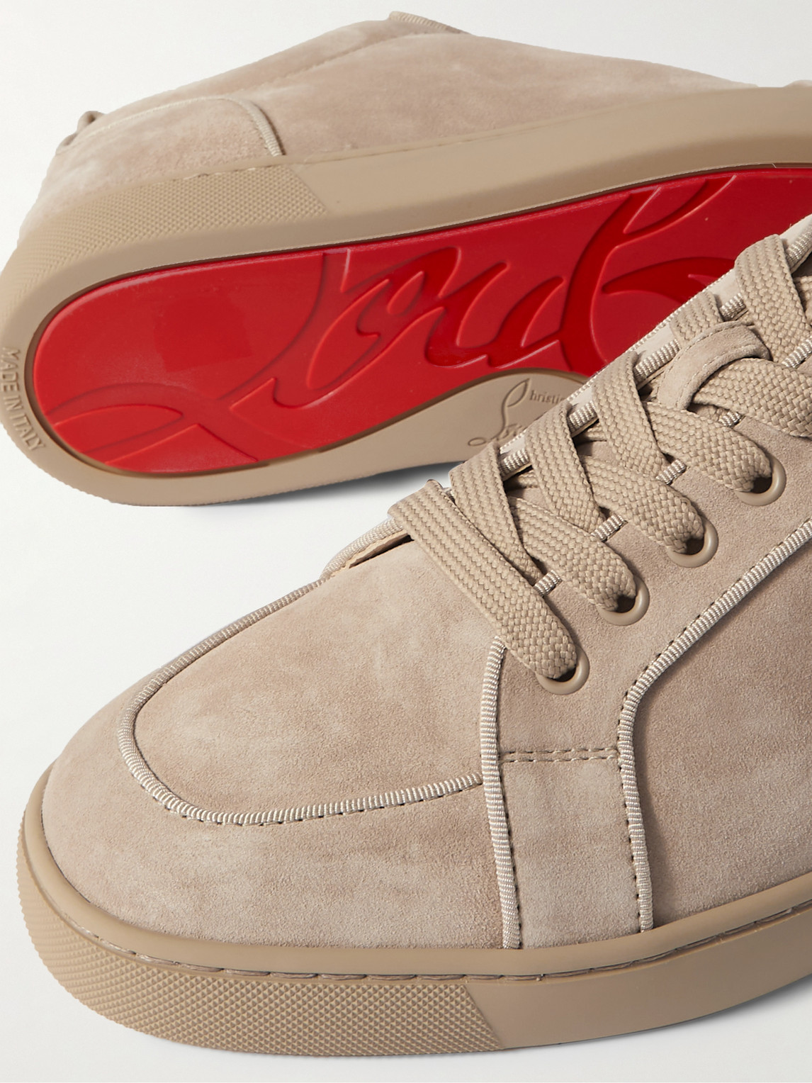 Shop Christian Louboutin Rantulow Suede Sneakers In Neutrals