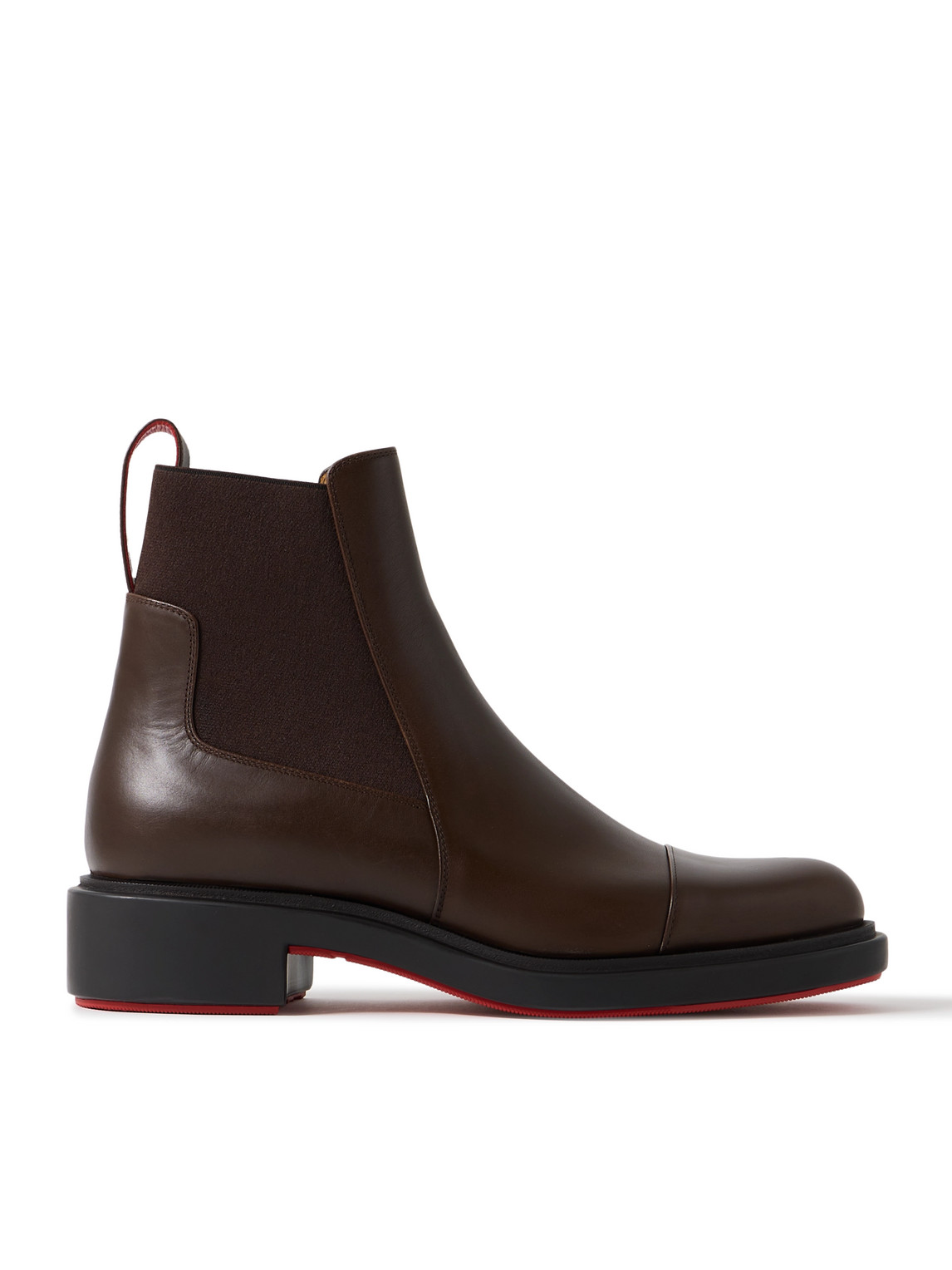 Christian Louboutin Urbino Leather Chelsea Boots In Brown