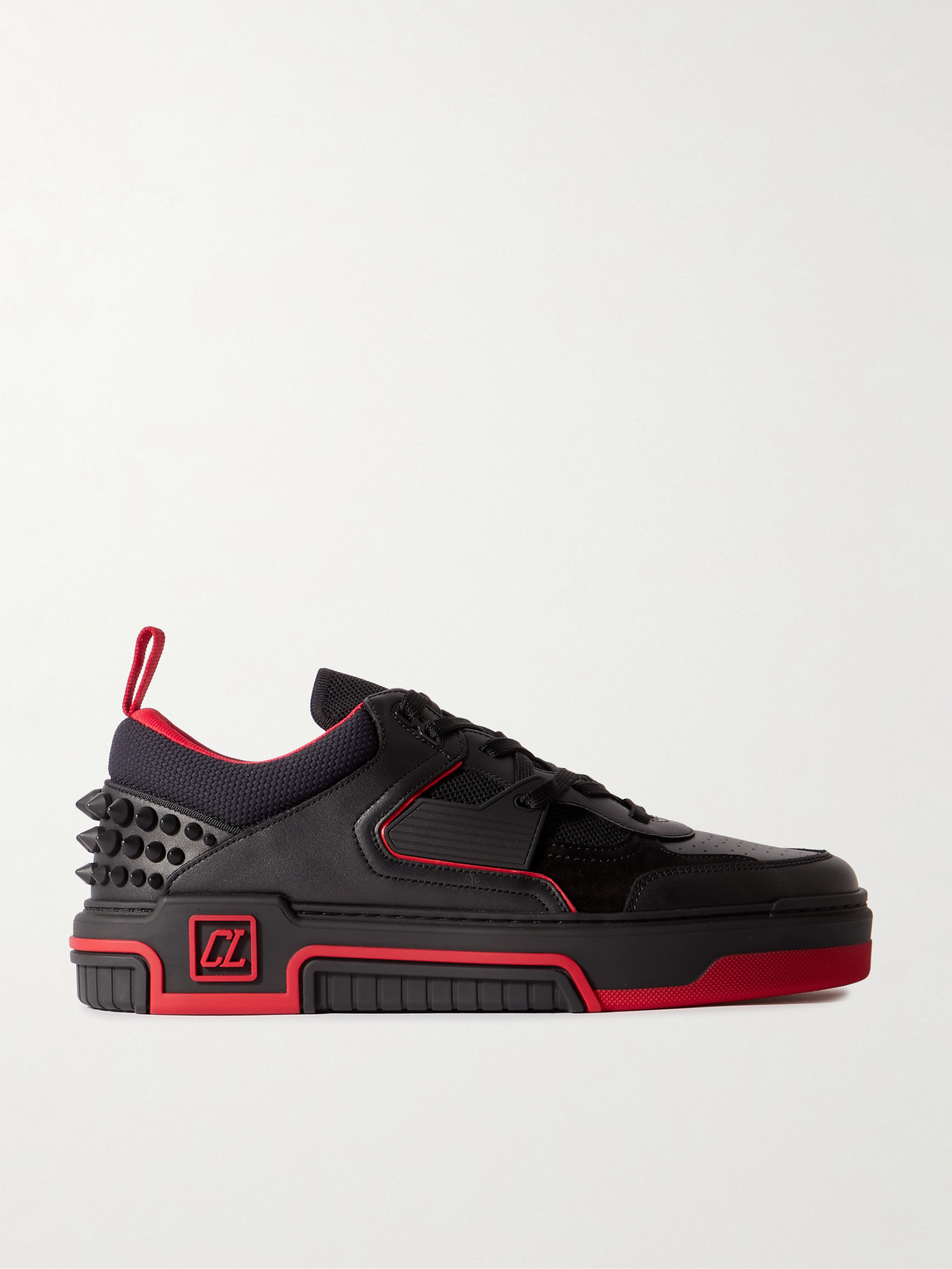 Christian Louboutin Astroloubi Spiked Leather, Suede and Mesh Sneakers - Men