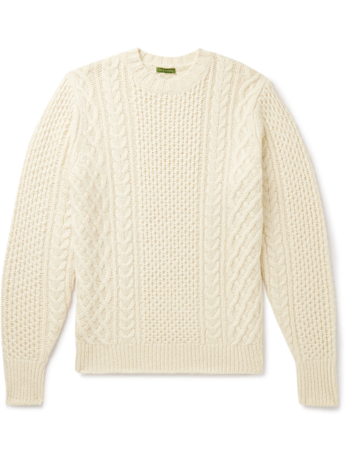 Sid Mashburn Cable-knit Wool-blend Sweater In Neutrals
