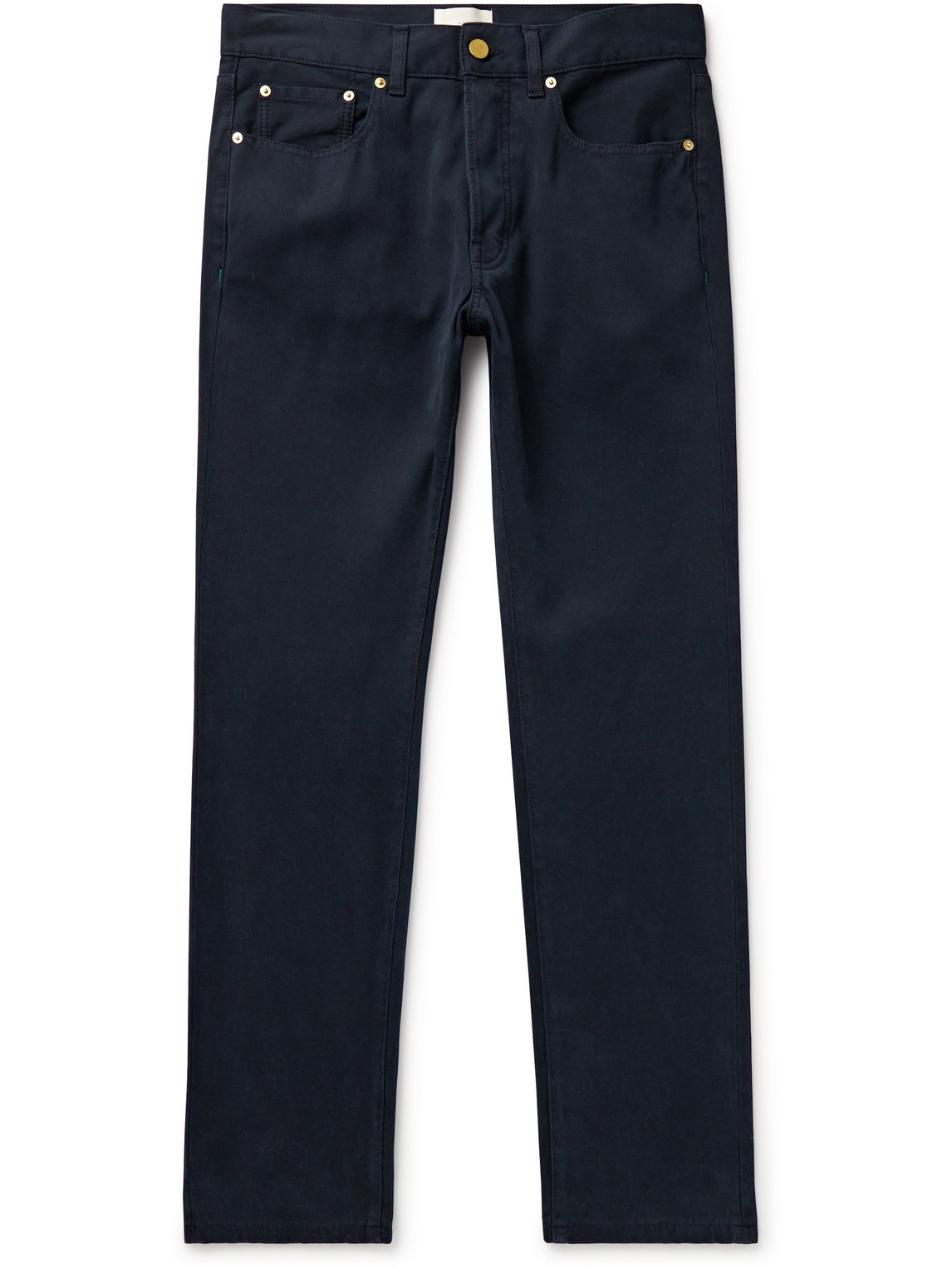 Sid Mashburn Straight-leg Slim-fit Cotton-blend Corduroy Trousers In Blue