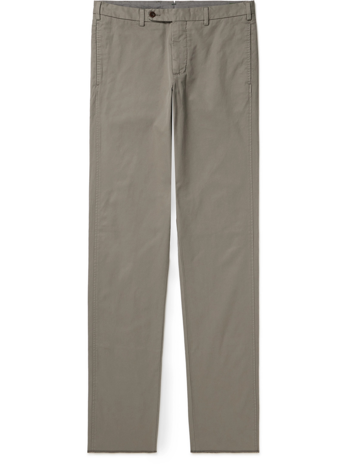 Sid Mashburn Straight-leg Garment-dyed Cotton-twill Trousers In Brown