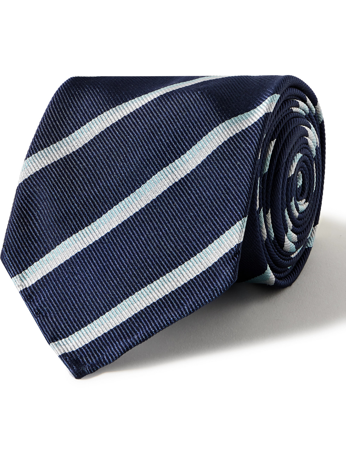 7cm Striped Silk-Twill Tie