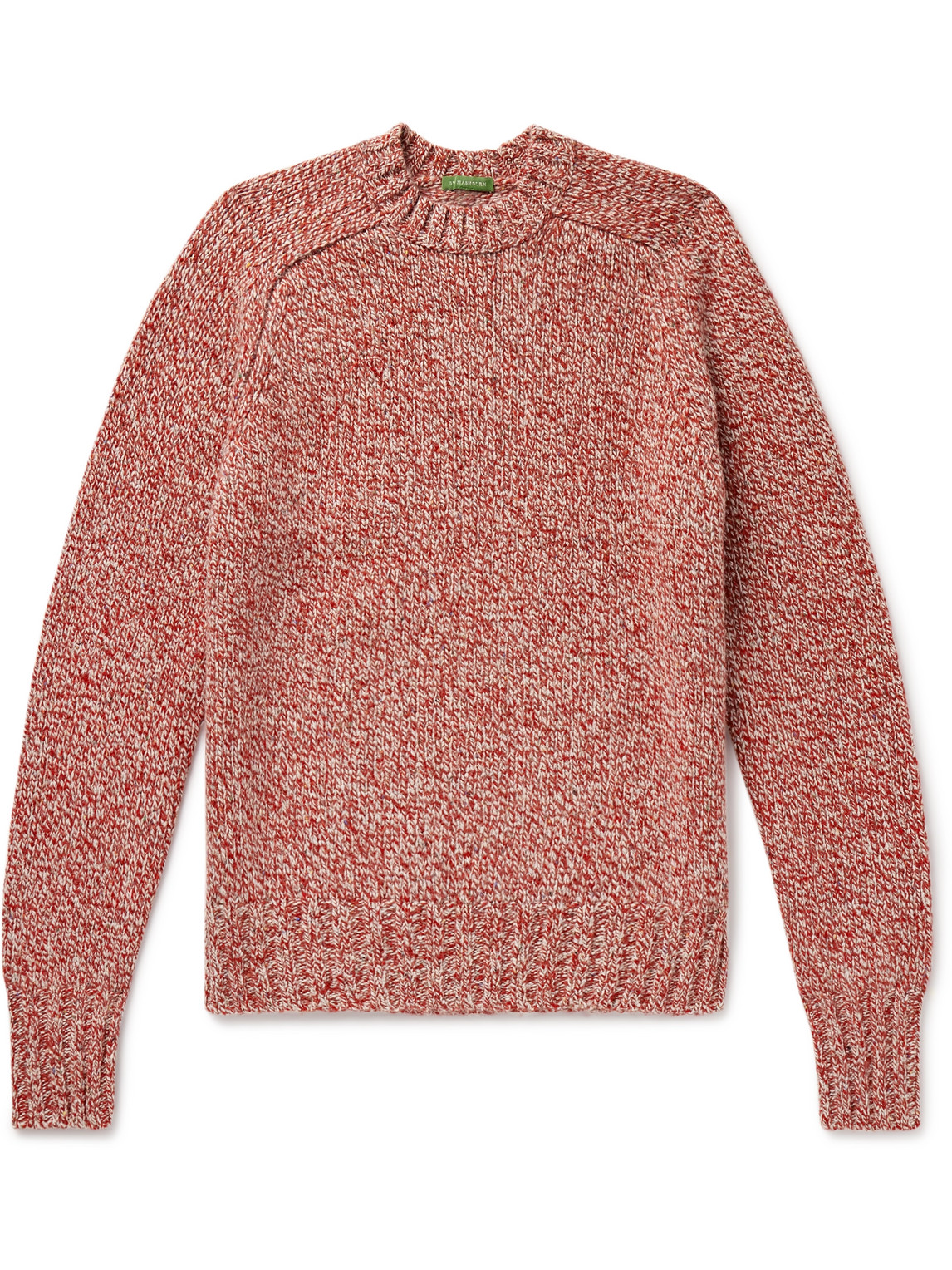 Sid Mashburn Mélange Knitted Wool-blend Jumper In Red