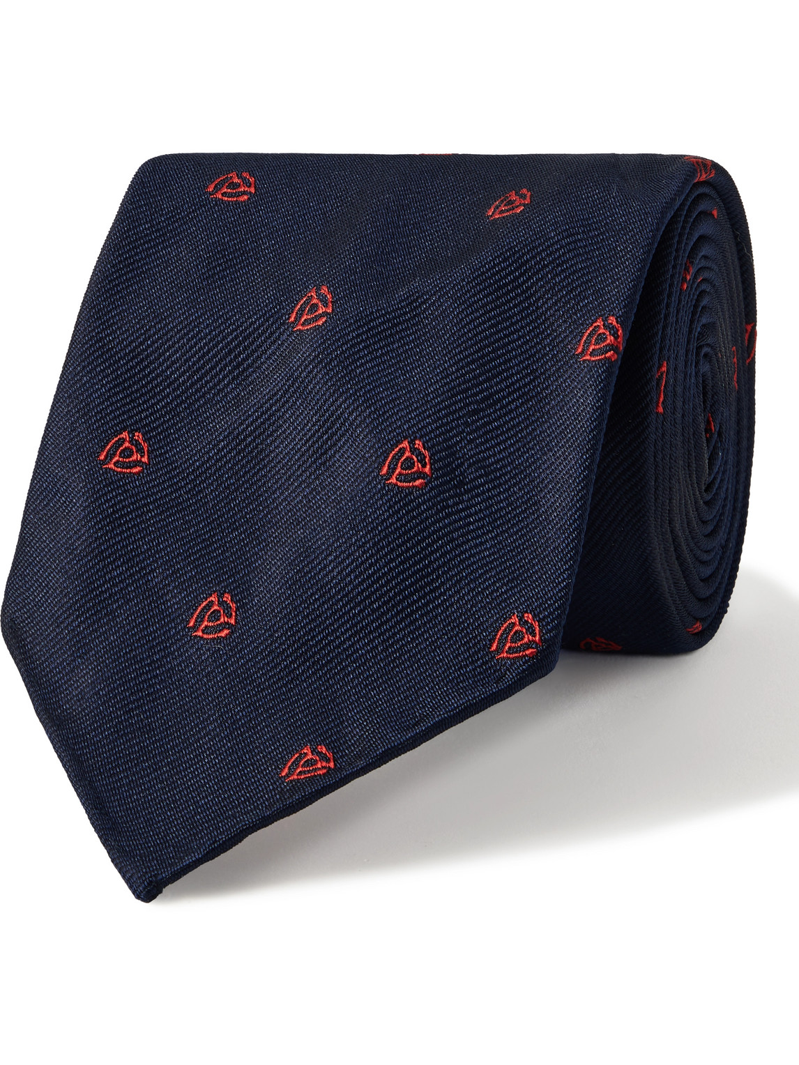 7.5cm Embroidered Silk-Twill Tie