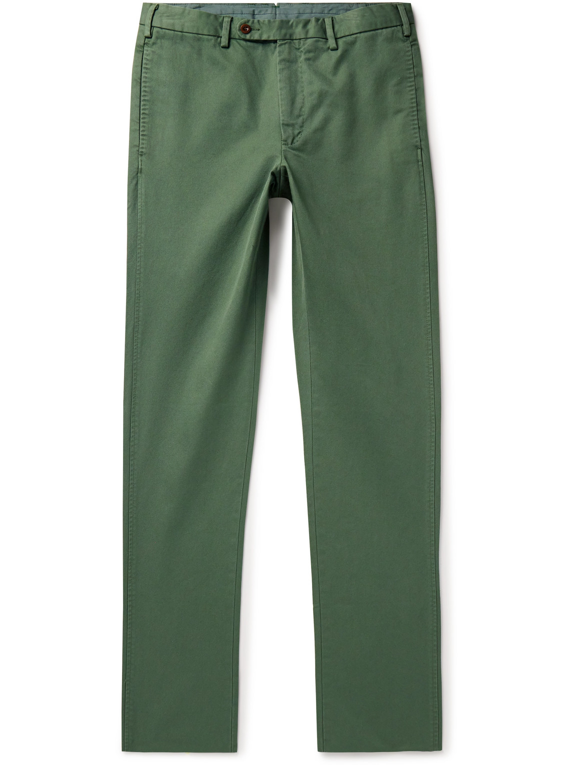 Sid Mashburn Slim-fit Garment-dyed Cotton-twill Trousers In Green