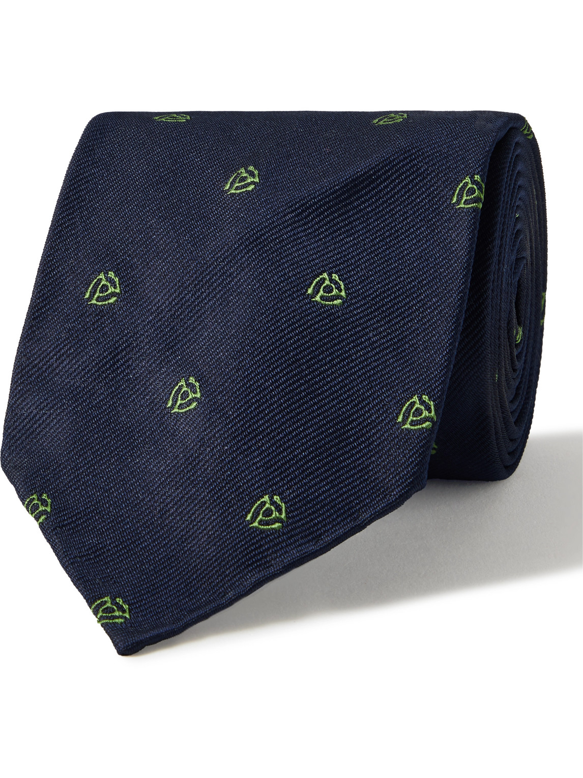 Shop Sid Mashburn 7.5cm Embroidered Silk-twill Tie In Blue