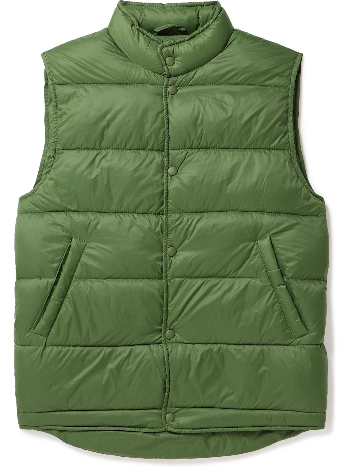Sid Mashburn Cashball Quilted Padded Shell Gilet In Green