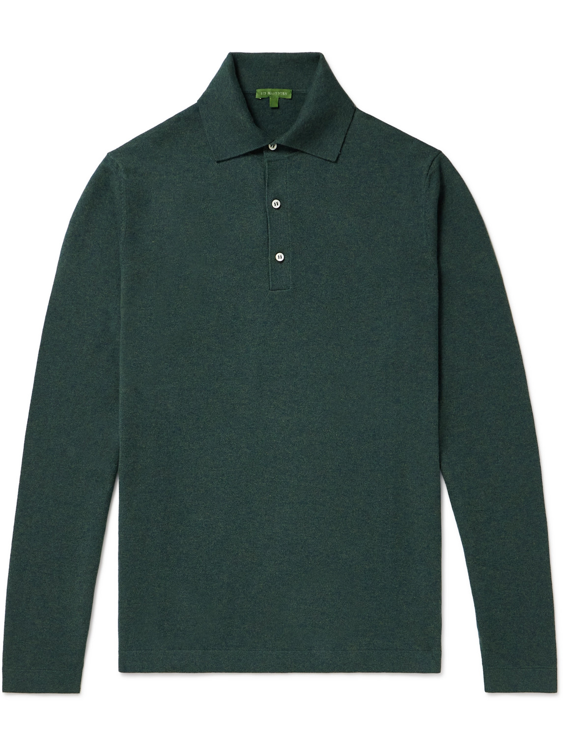 Sid Mashburn Rally Cotton And Cashmere-blend Polo Shirt In Green