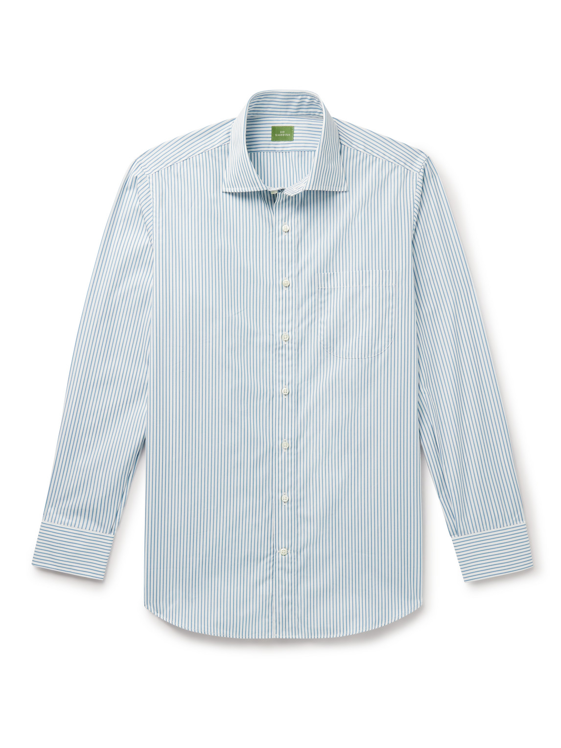Cutaway-Collar Striped Cotton-Poplin Shirt