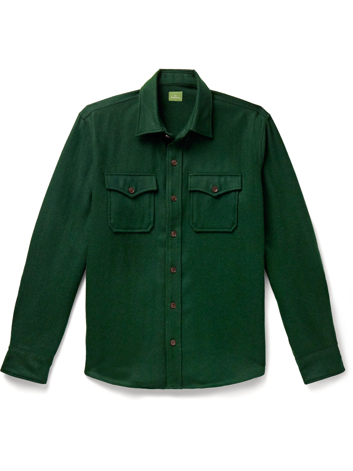 Sid Mashburn Cpo Merino Wool Shirt Jacket In Green