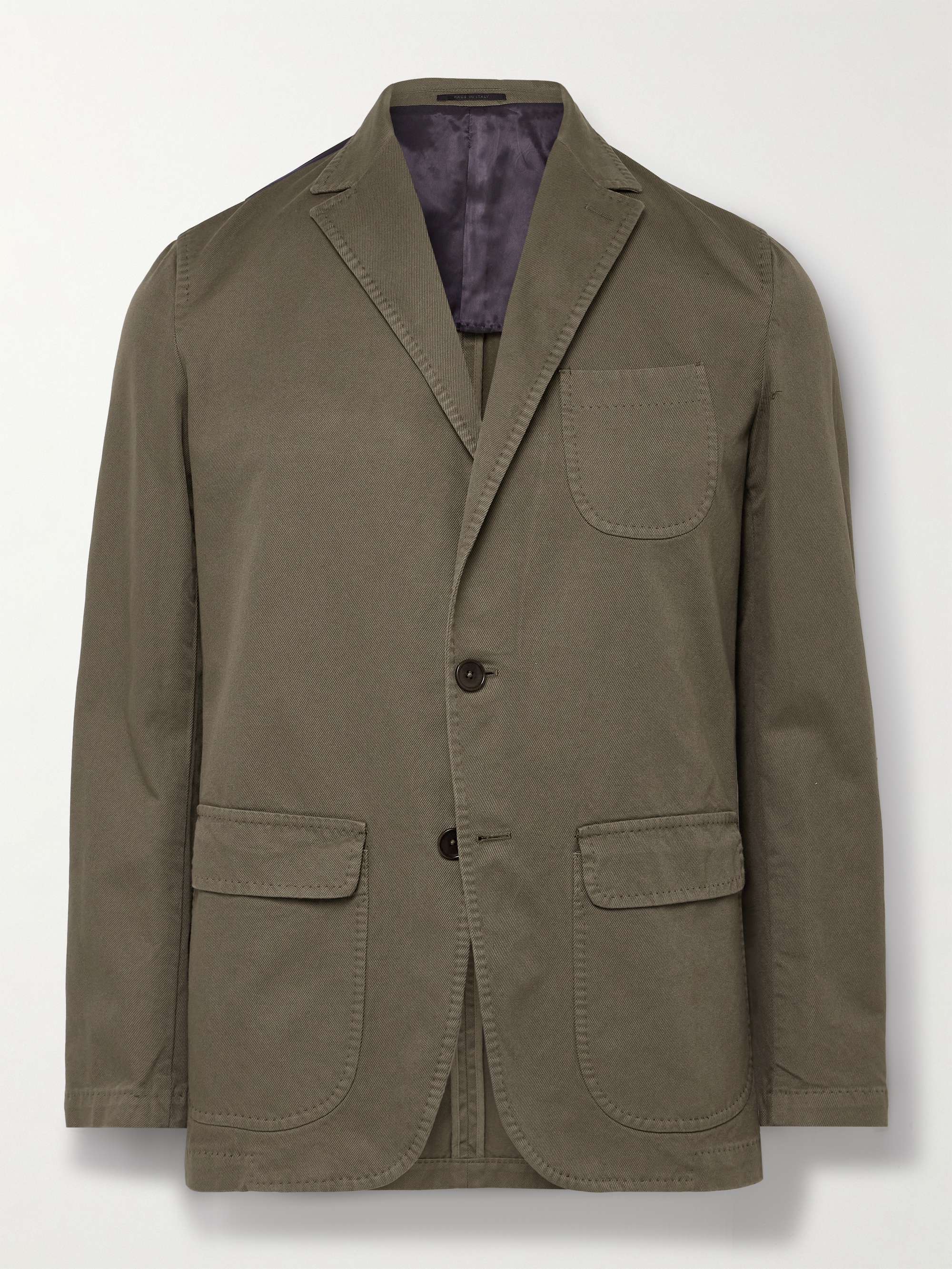 SID MASHBURN Butcher Unstructured Garment-Dyed Cotton-Twill Blazer for ...