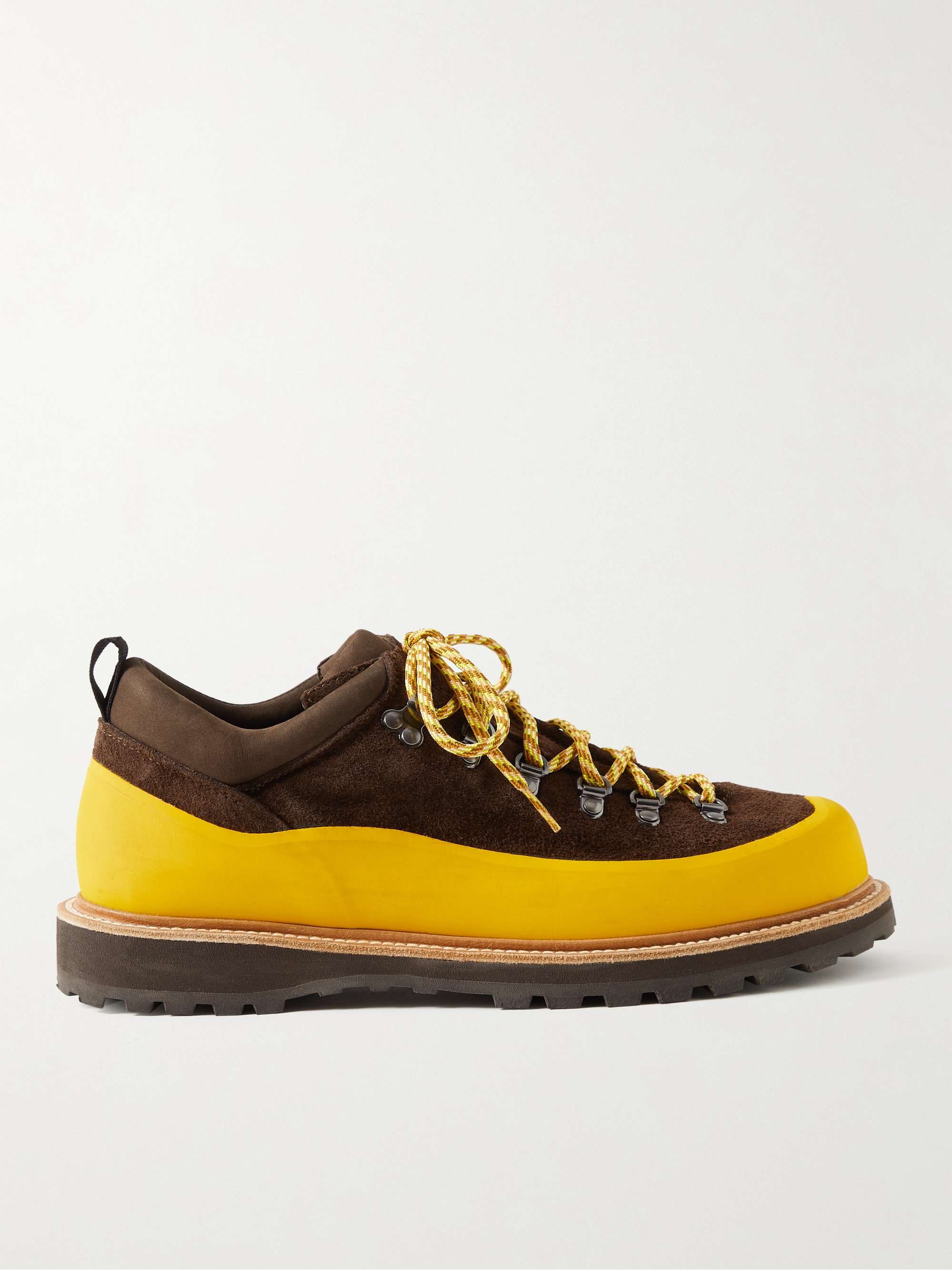 DIEMME Roccia Basso Rubber-Trimmed Suede Hiking Boots for Men | MR