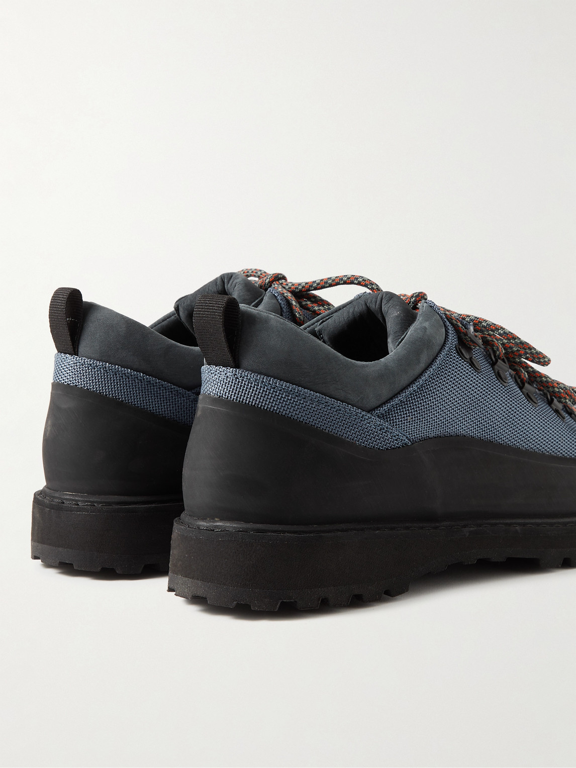 Shop Diemme Throwing Fits Roccia Basso Suede And Rubber-trimmed Canvas Hiking Boots In Blue