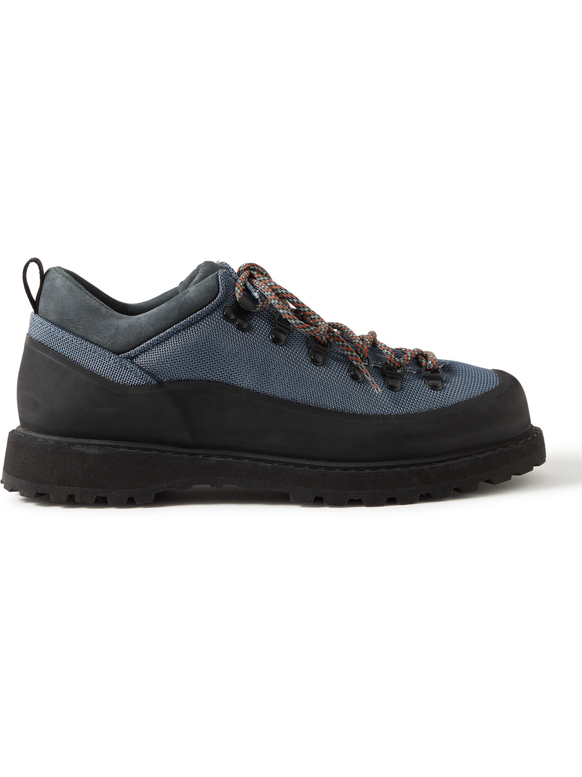 DIEMME THROWING FITS ROCCIA BASSO SUEDE AND RUBBER-TRIMMED CANVAS HIKING BOOTS