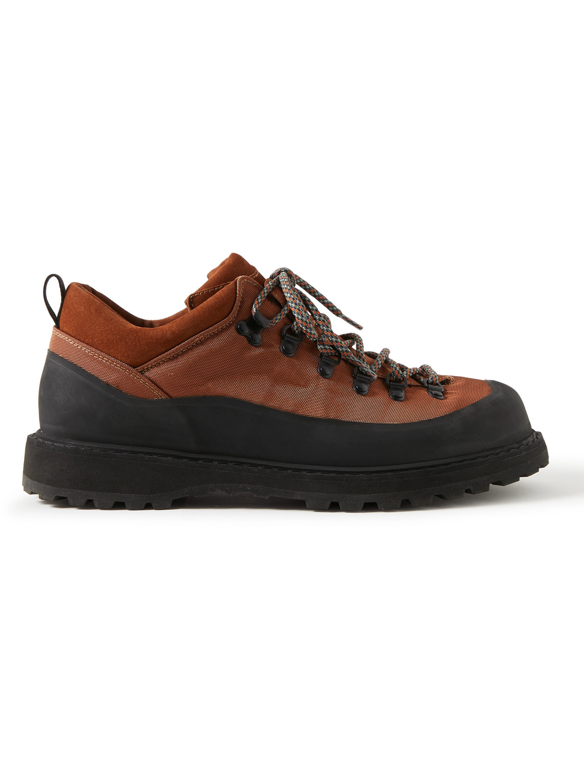 Diemme Roccia Basso Suede And Rubber-trimmed Canvas Hiking Boots In Orange