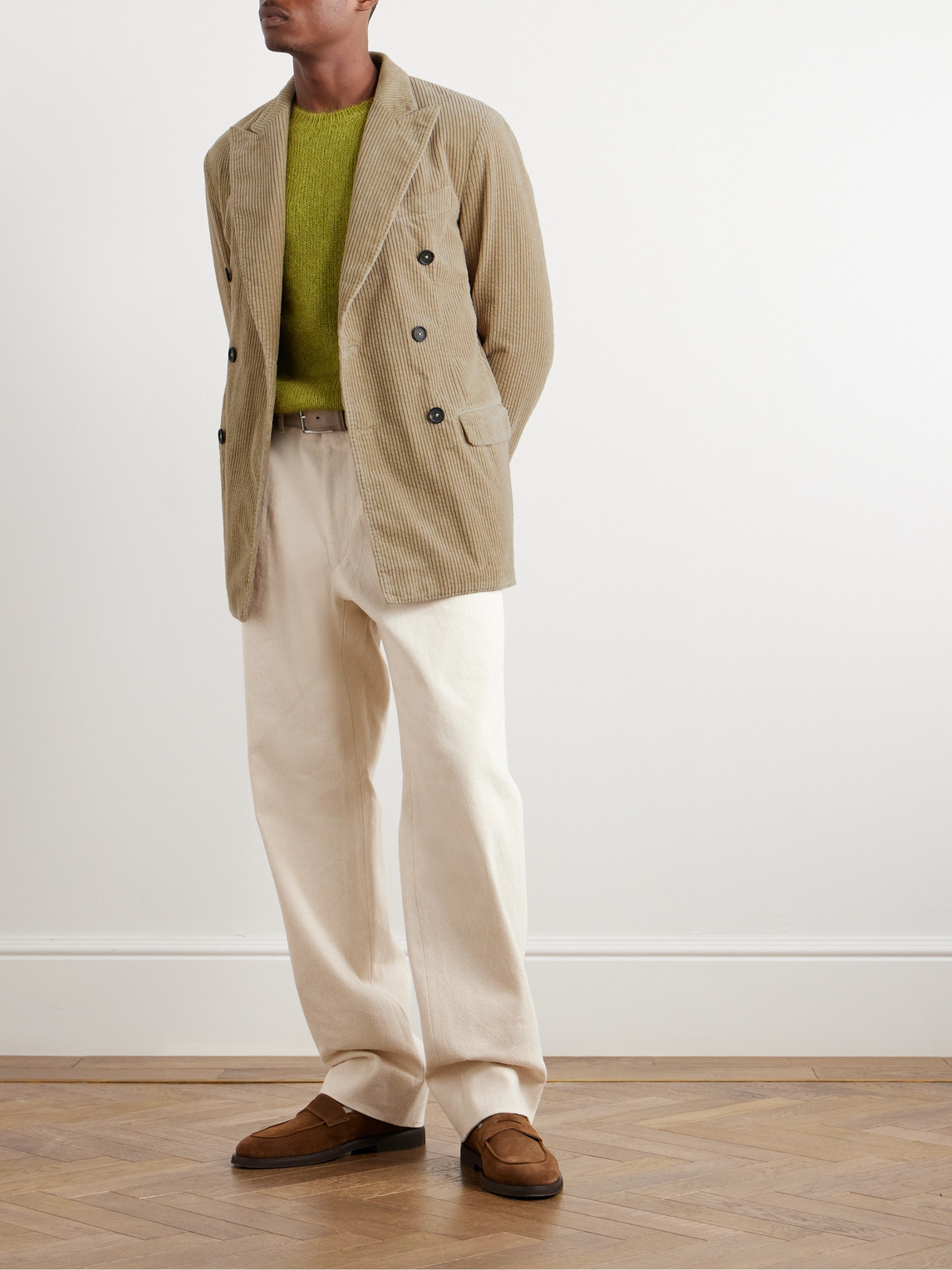 Massimo Alba Monster Double-Breasted Cotton-Corduroy Blazer