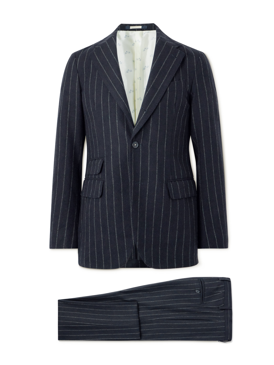 Massimo Alba Sloop Pinstriped Wool Suit In Blue