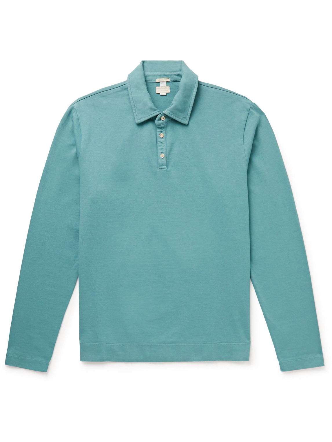 Massimo Alba Long-sleeved Cotton Polo Shirt In Blue