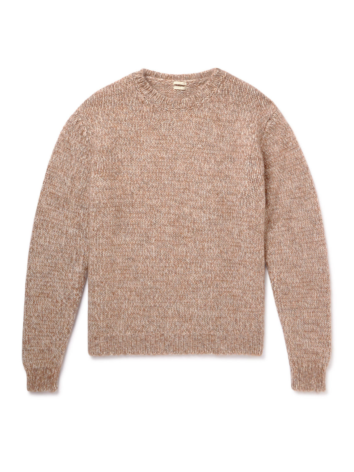 Massimo Alba Ethan Knitted Melangé Wool, Mohair And Silk-blend Sweater In Neutrals