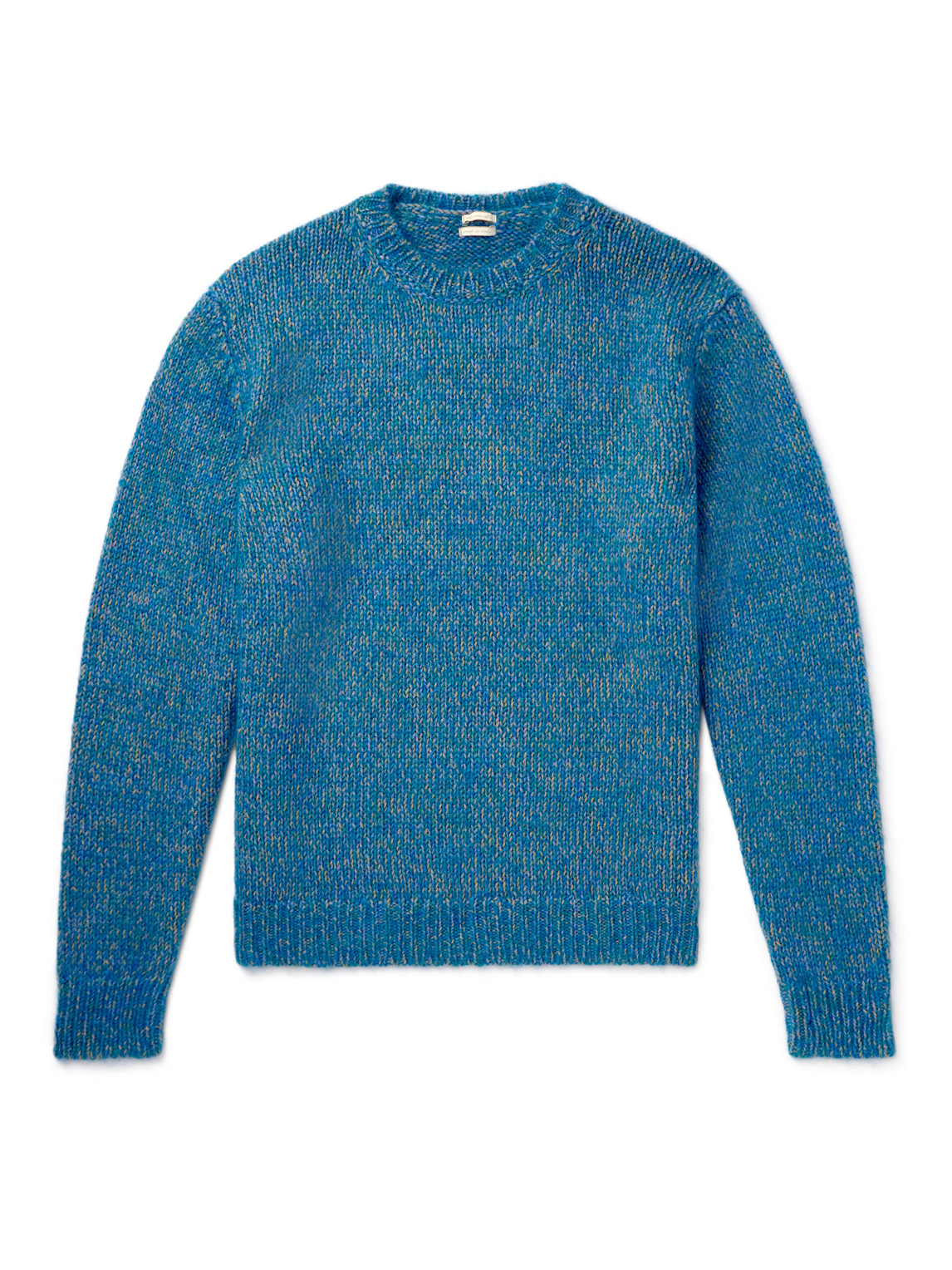 Massimo Alba Ethan Knitted Melangé Wool, Mohair And Silk-blend Sweater In Blue
