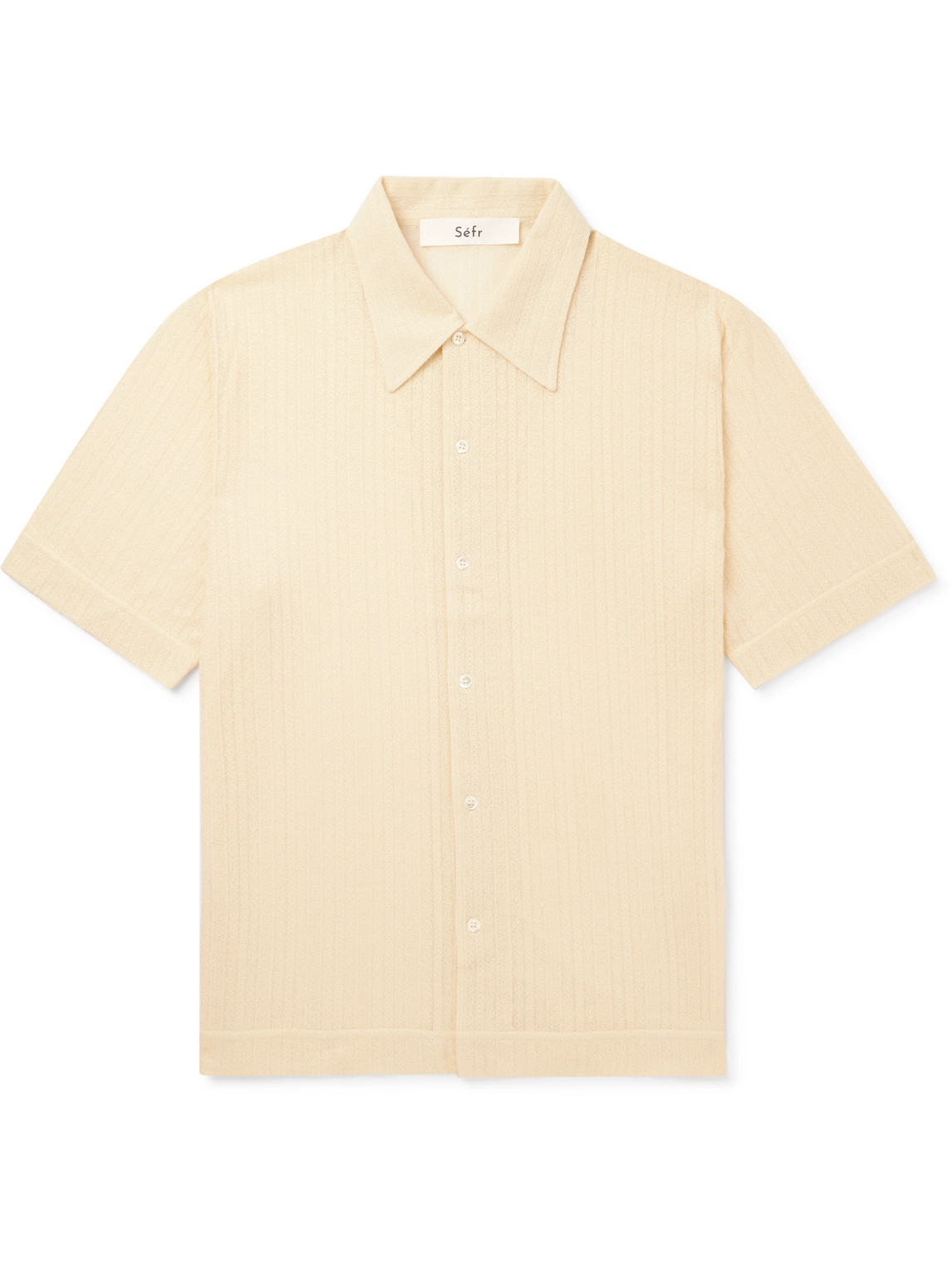 Séfr Suneham Organic Cotton-blend Jacquard Shirt In Yellow