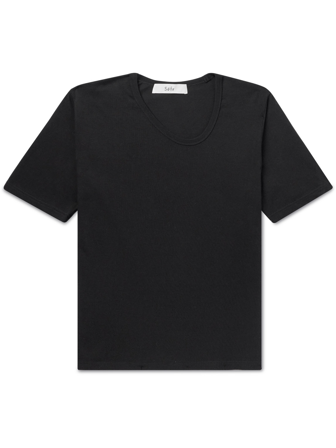 Séfr Uneven Cotton-jersey T-shirt In Black