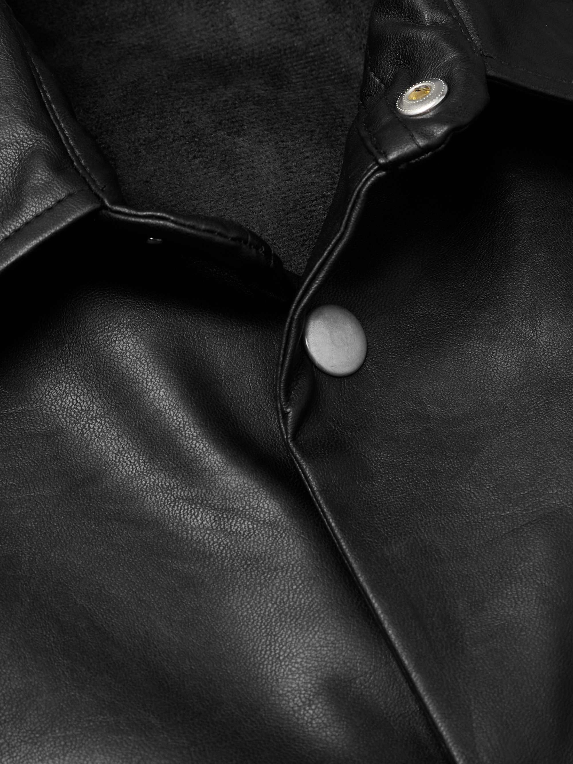 SÉFR Faux Leather Shirt Jacket