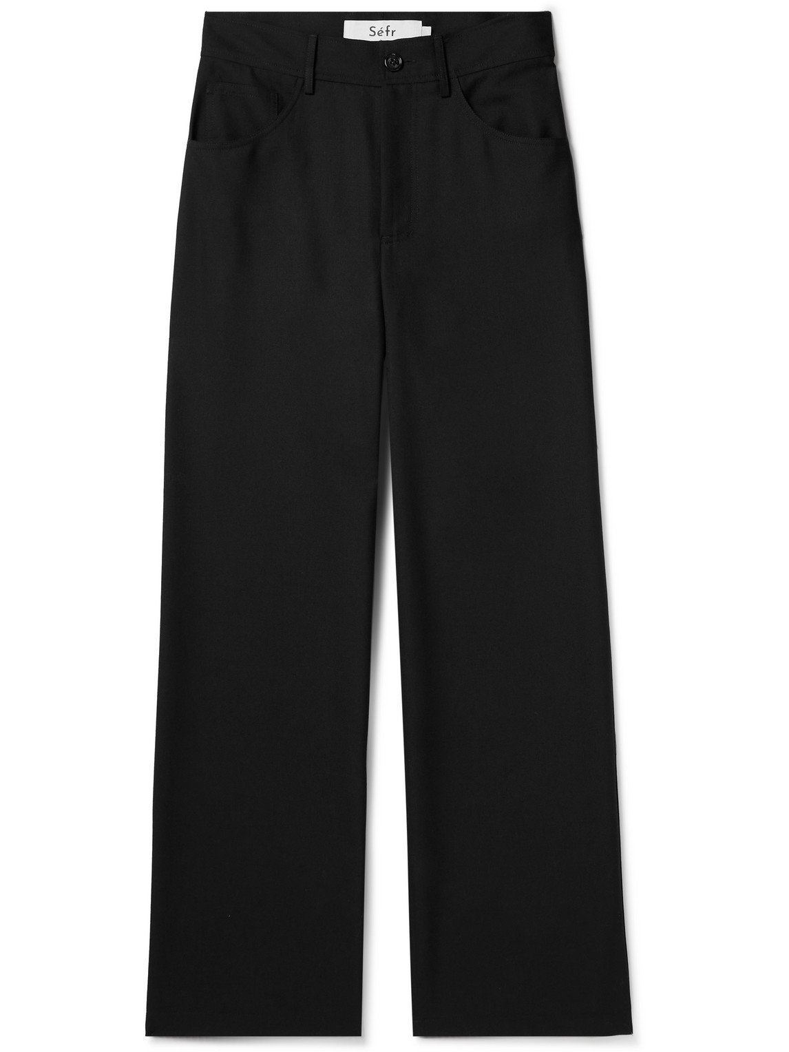 Séfr Jiro Straight-leg Twill Trousers In Black