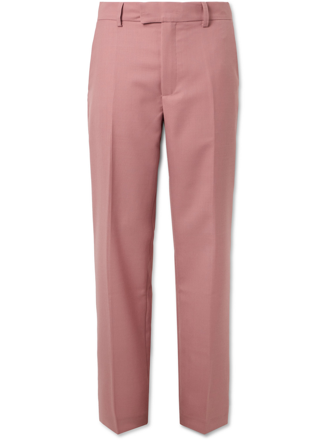 Séfr Mike Straight-leg Pleated Woven Suit Trousers In Pink