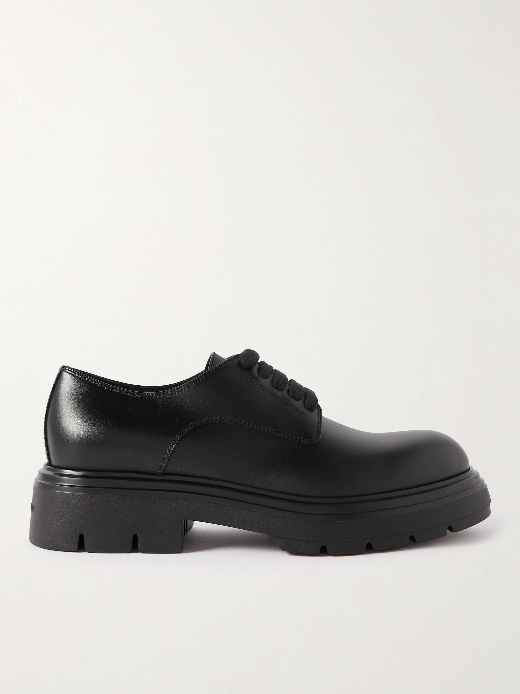 FERRAGAMO Devis Leather Derby Shoes for Men | MR PORTER