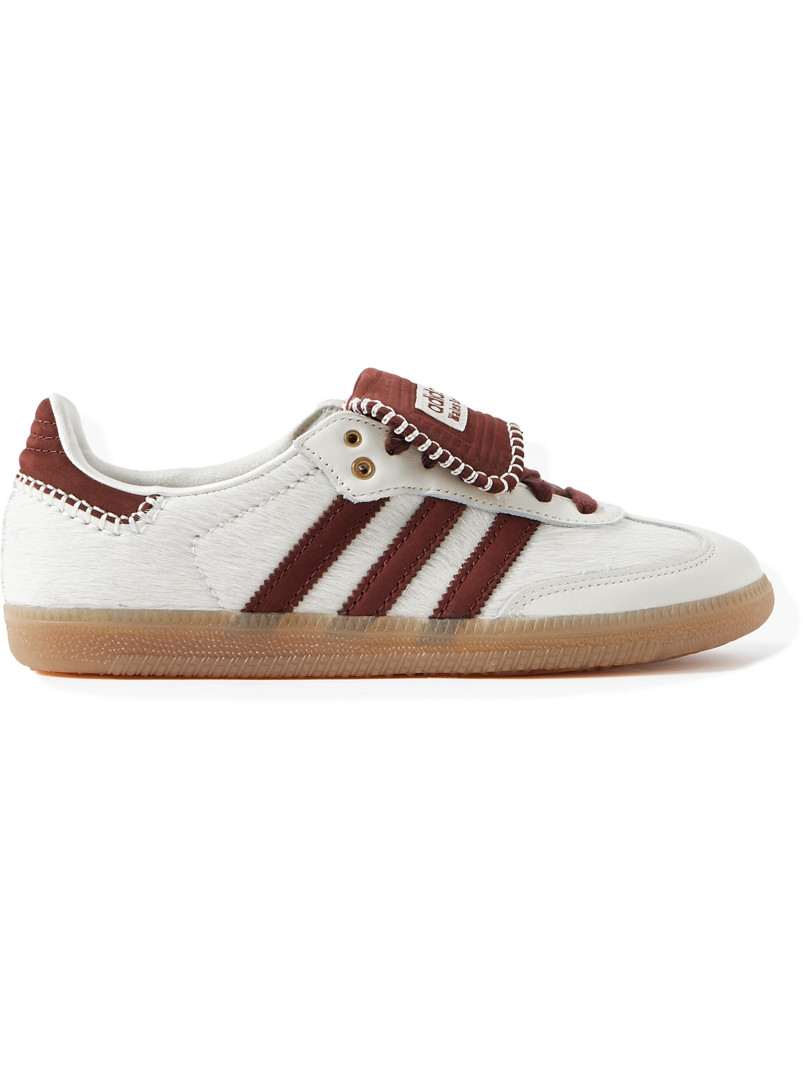 ADIDAS CONSORTIUM WALES BONNER SAMBA LEATHER-TRIMMED PONY HAIR SNEAKERS