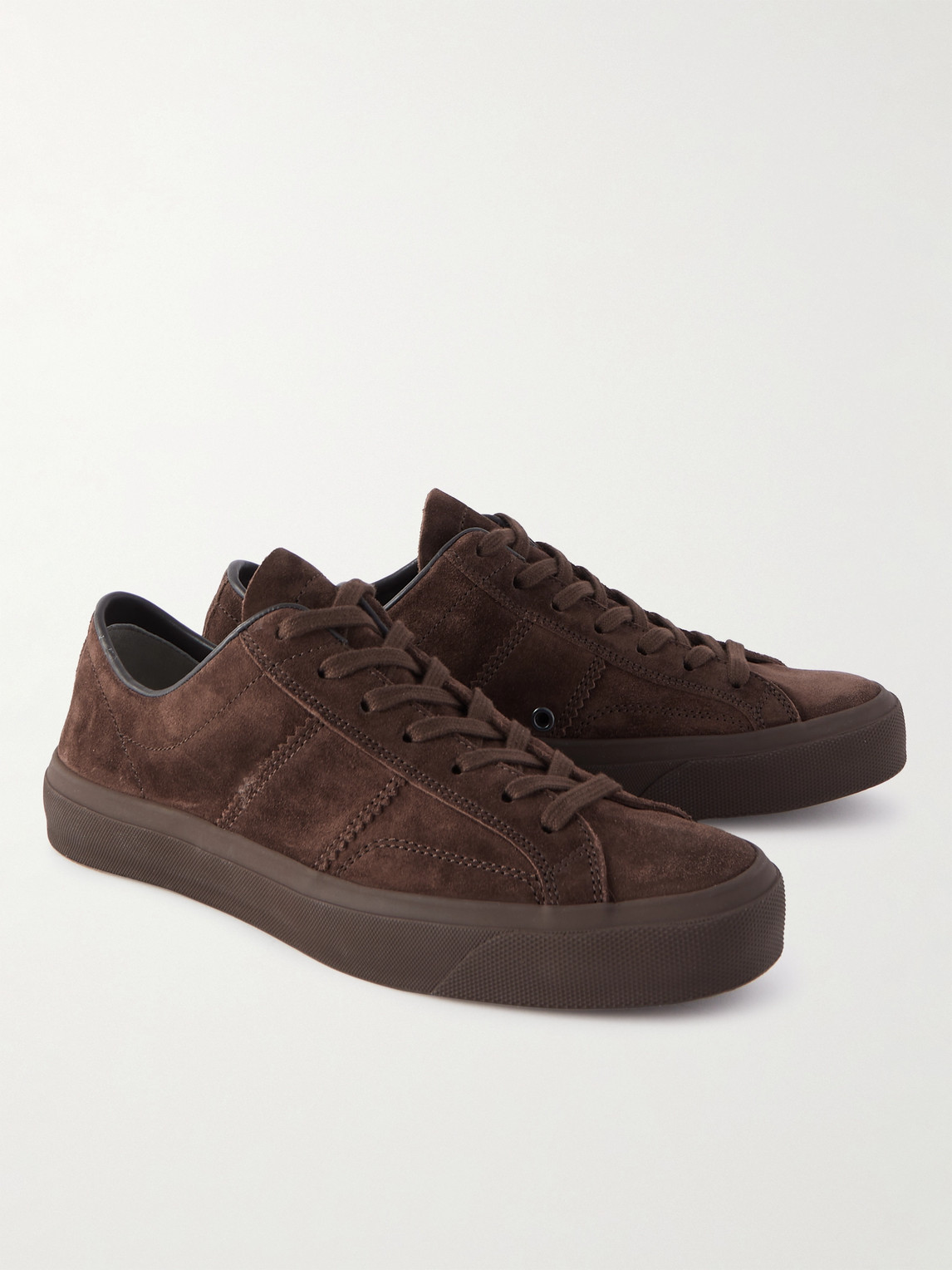 Shop Tom Ford Cambridge Suede Sneakers In Brown